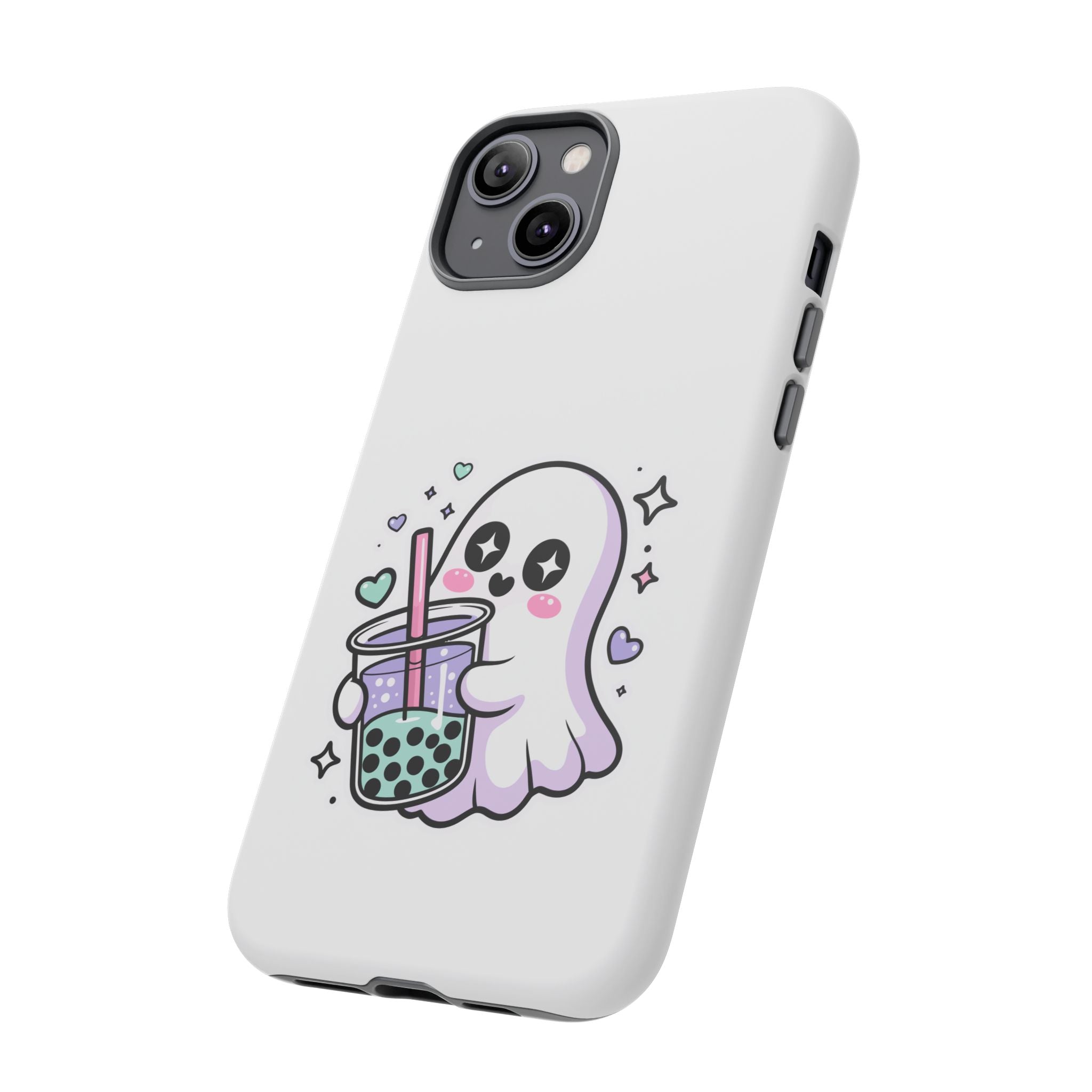 Cute Ghost Boba Phone Case – Kawaii Bubble Tea Ghost Cover | Spooky Cute Aesthetic Case