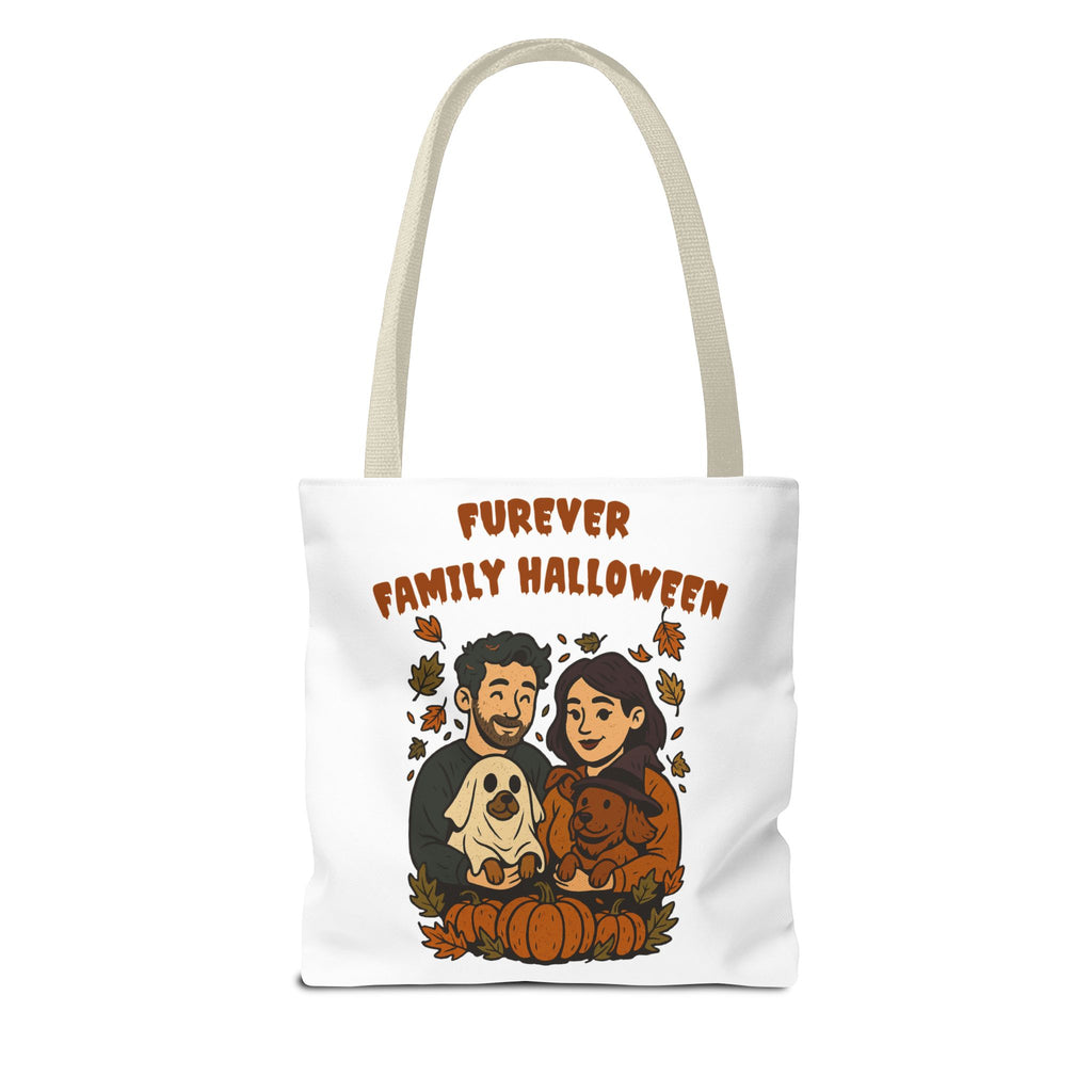 Halloween Dog Tote Bag — Dog Lover “Furever Family Halloween” Autumn Pumpkin Pet Tote
