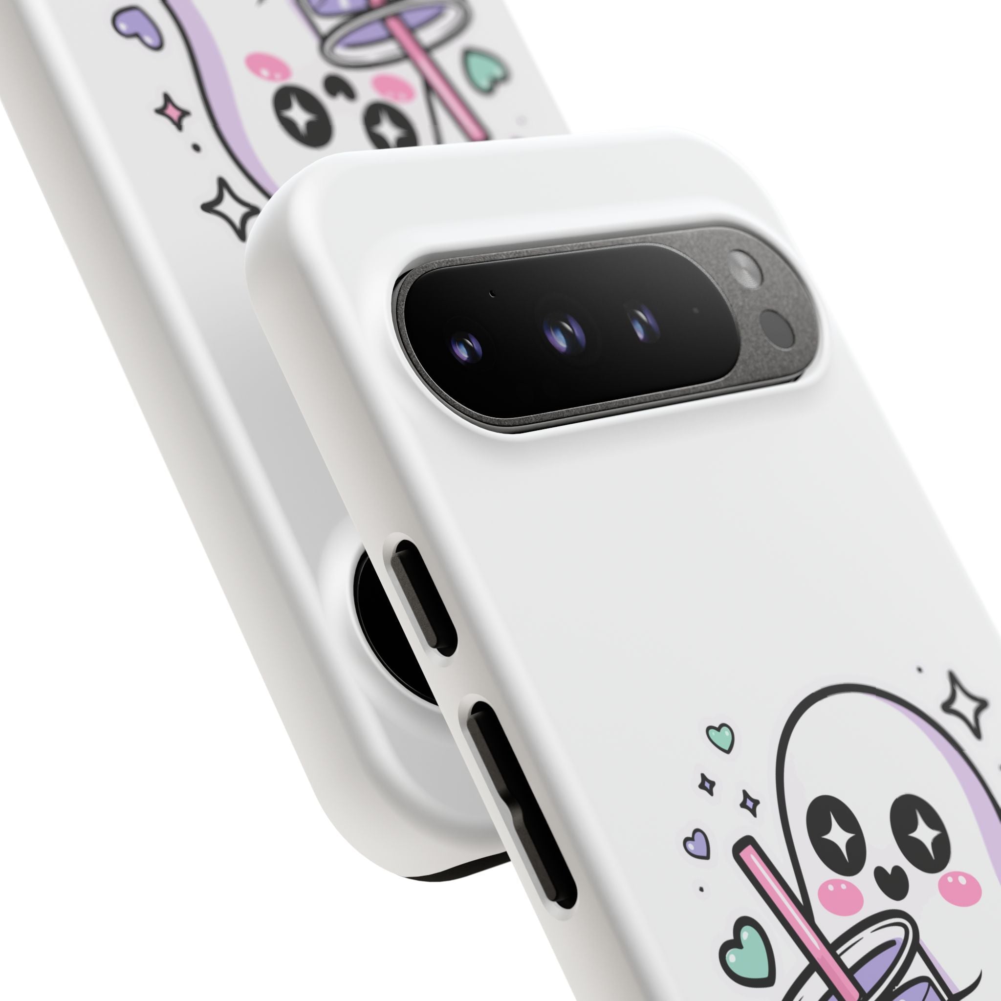 Cute Ghost Boba Phone Case – Kawaii Bubble Tea Ghost Cover | Spooky Cute Aesthetic Case