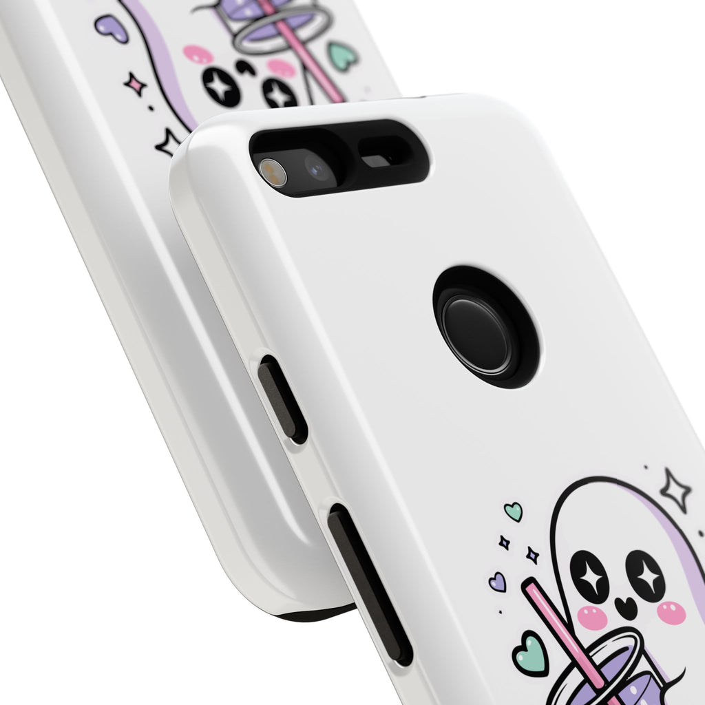 Cute Ghost Boba Phone Case – Kawaii Bubble Tea Ghost Cover | Spooky Cute Aesthetic Case
