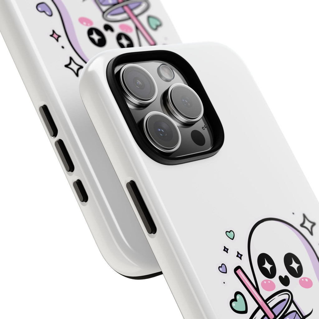 Cute Ghost Boba Phone Case – Kawaii Bubble Tea Ghost Cover | Spooky Cute Aesthetic Case