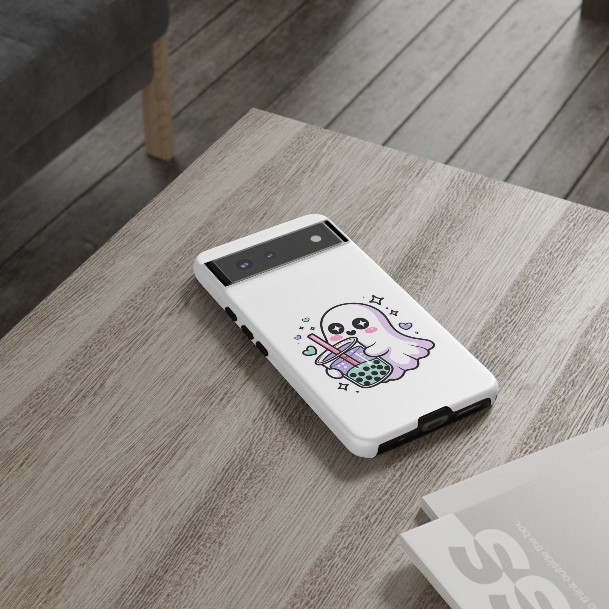 Cute Ghost Boba Phone Case – Kawaii Bubble Tea Ghost Cover | Spooky Cute Aesthetic Case