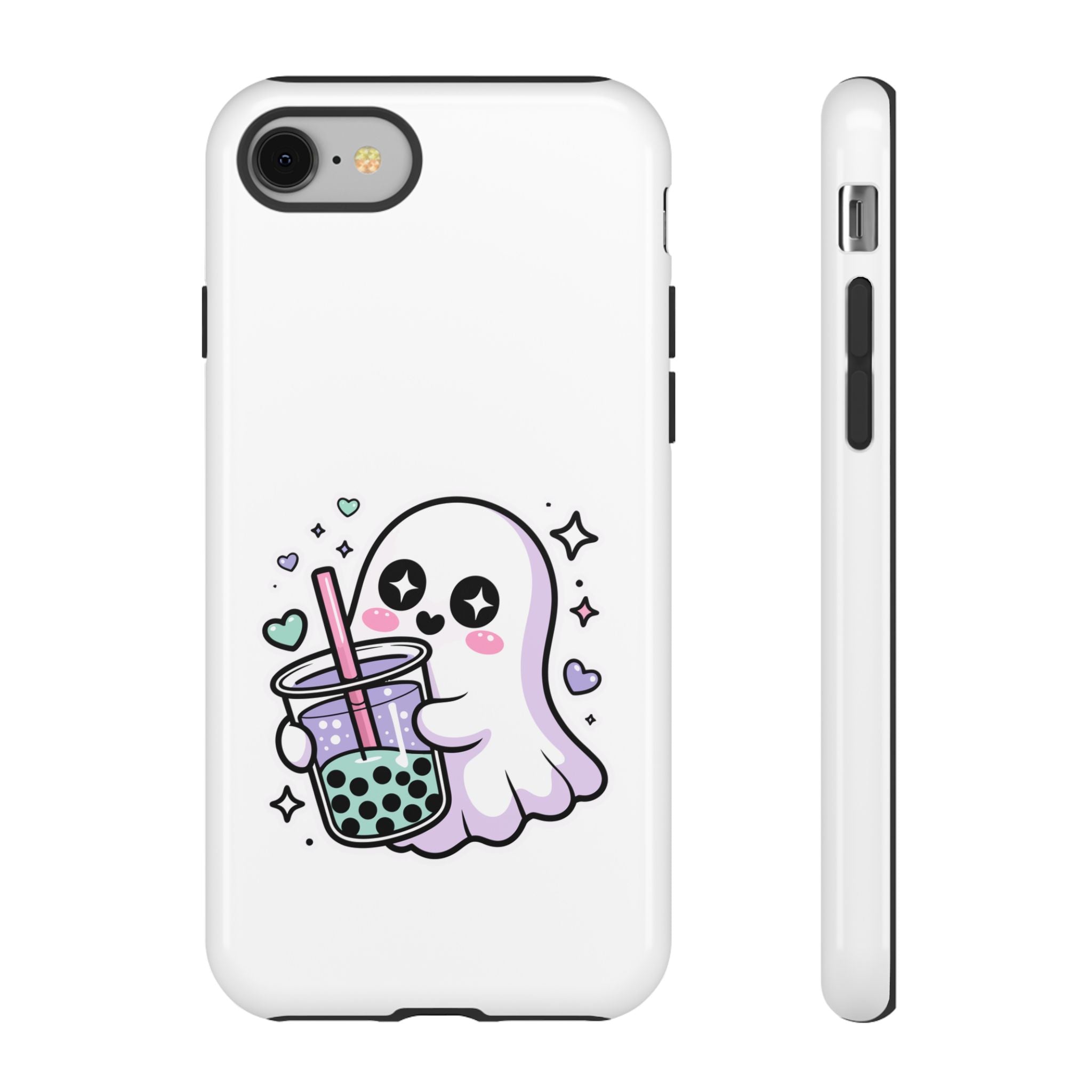 Cute Ghost Boba Phone Case – Kawaii Bubble Tea Ghost Cover | Spooky Cute Aesthetic Case