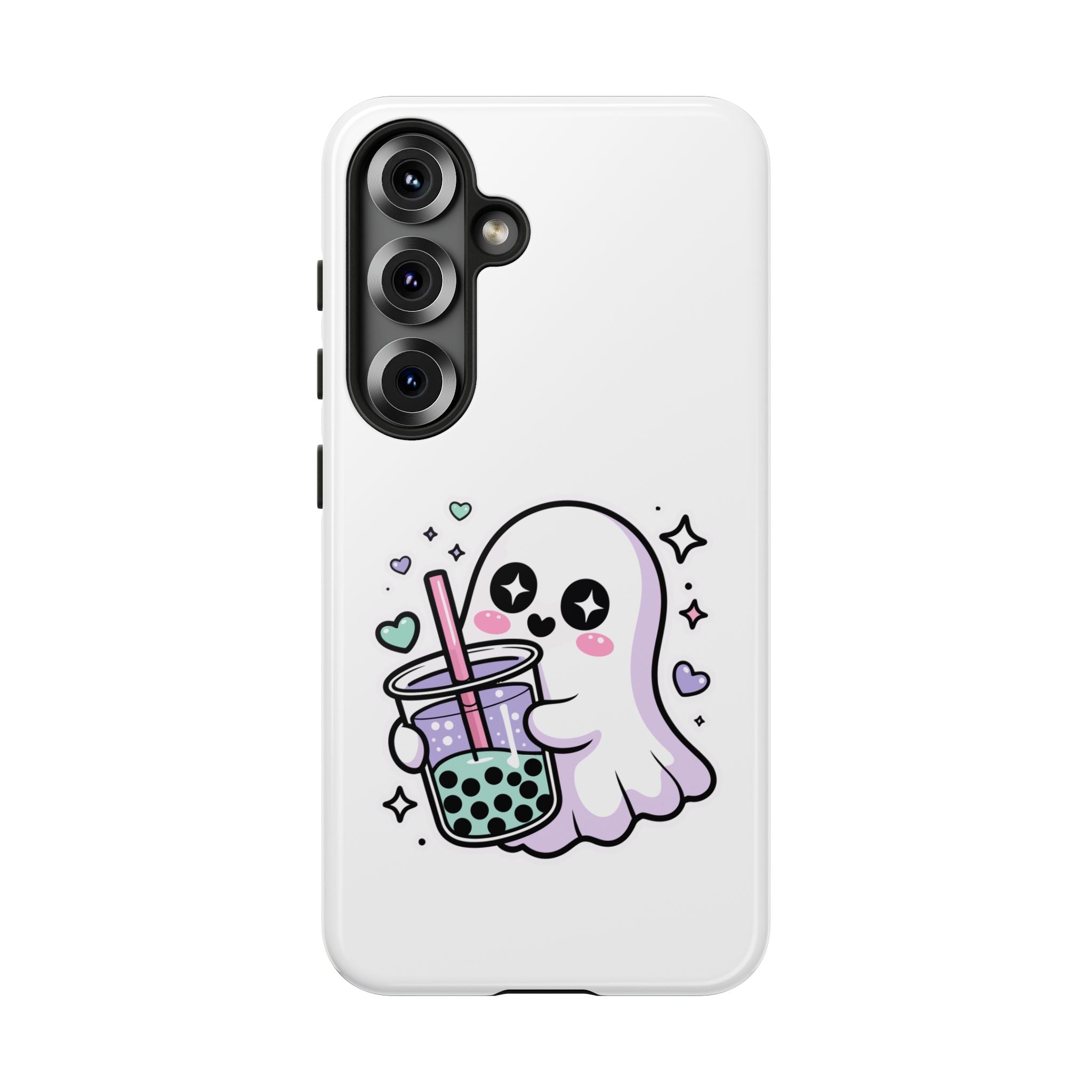 Cute Ghost Boba Phone Case – Kawaii Bubble Tea Ghost Cover | Spooky Cute Aesthetic Case