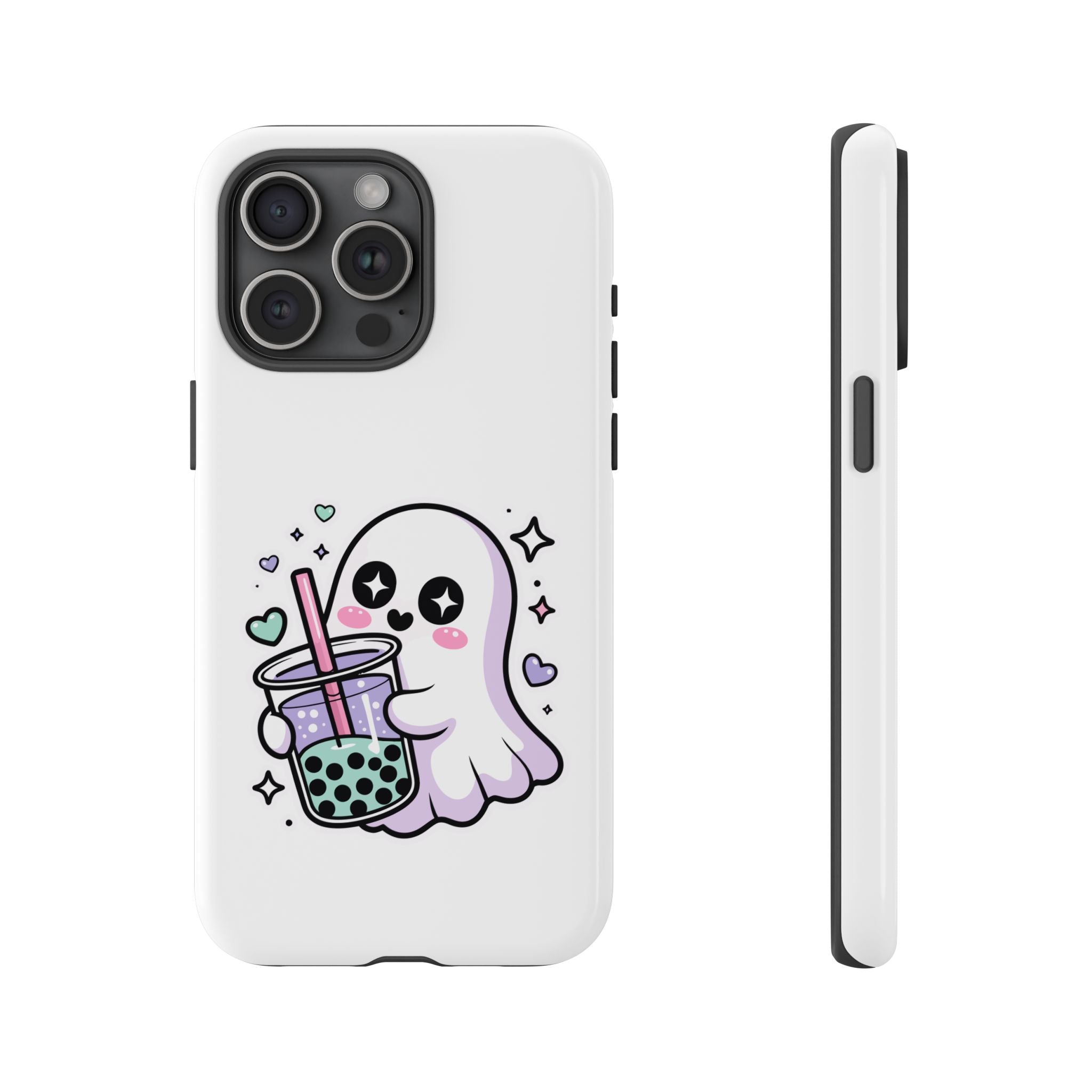 Cute Ghost Boba Phone Case – Kawaii Bubble Tea Ghost Cover | Spooky Cute Aesthetic Case