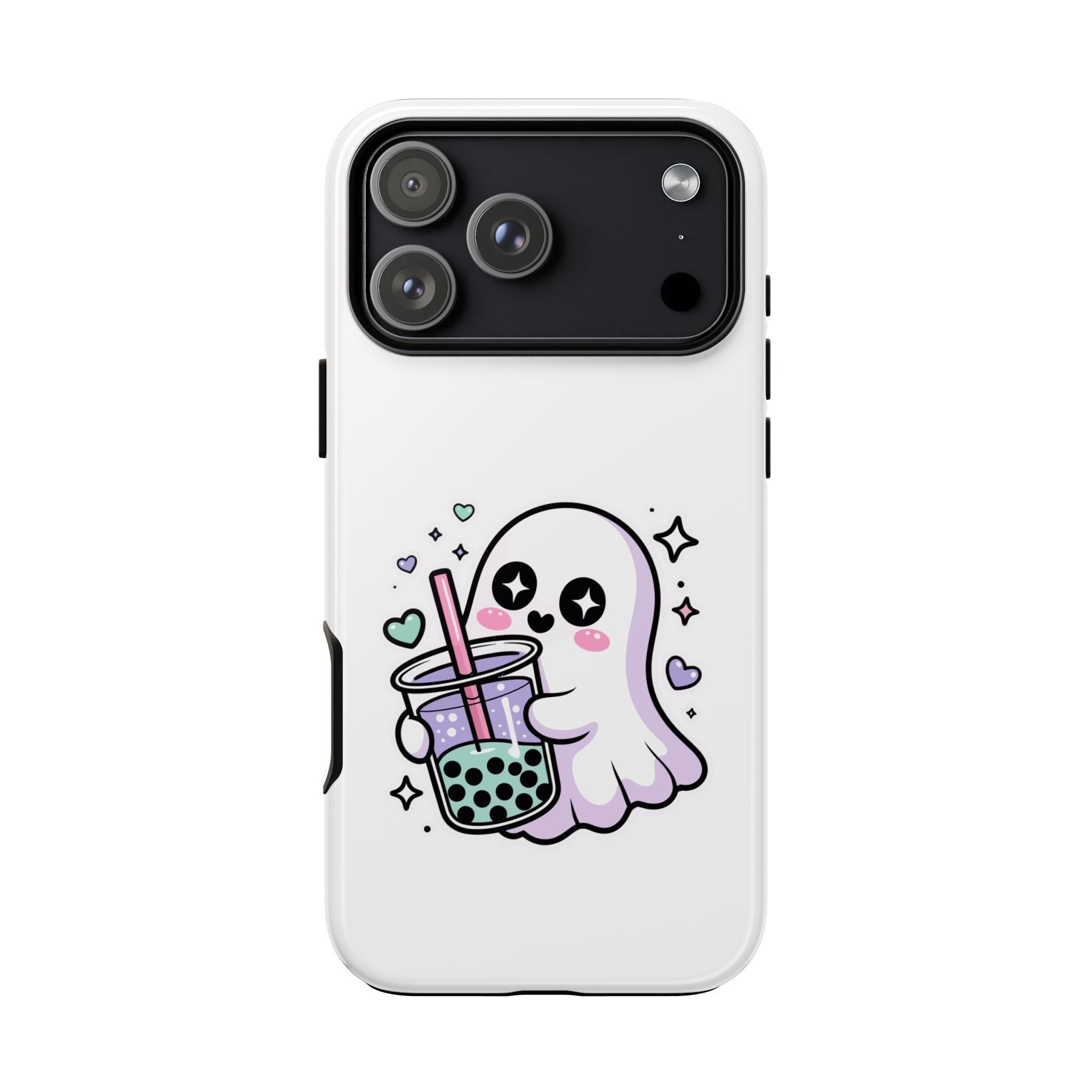 Cute Ghost Boba Phone Case – Kawaii Bubble Tea Ghost Cover | Spooky Cute Aesthetic Case