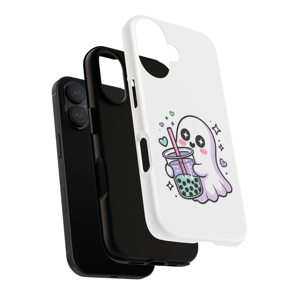 Cute Ghost Boba Phone Case – Kawaii Bubble Tea Ghost Cover | Spooky Cute Aesthetic Case