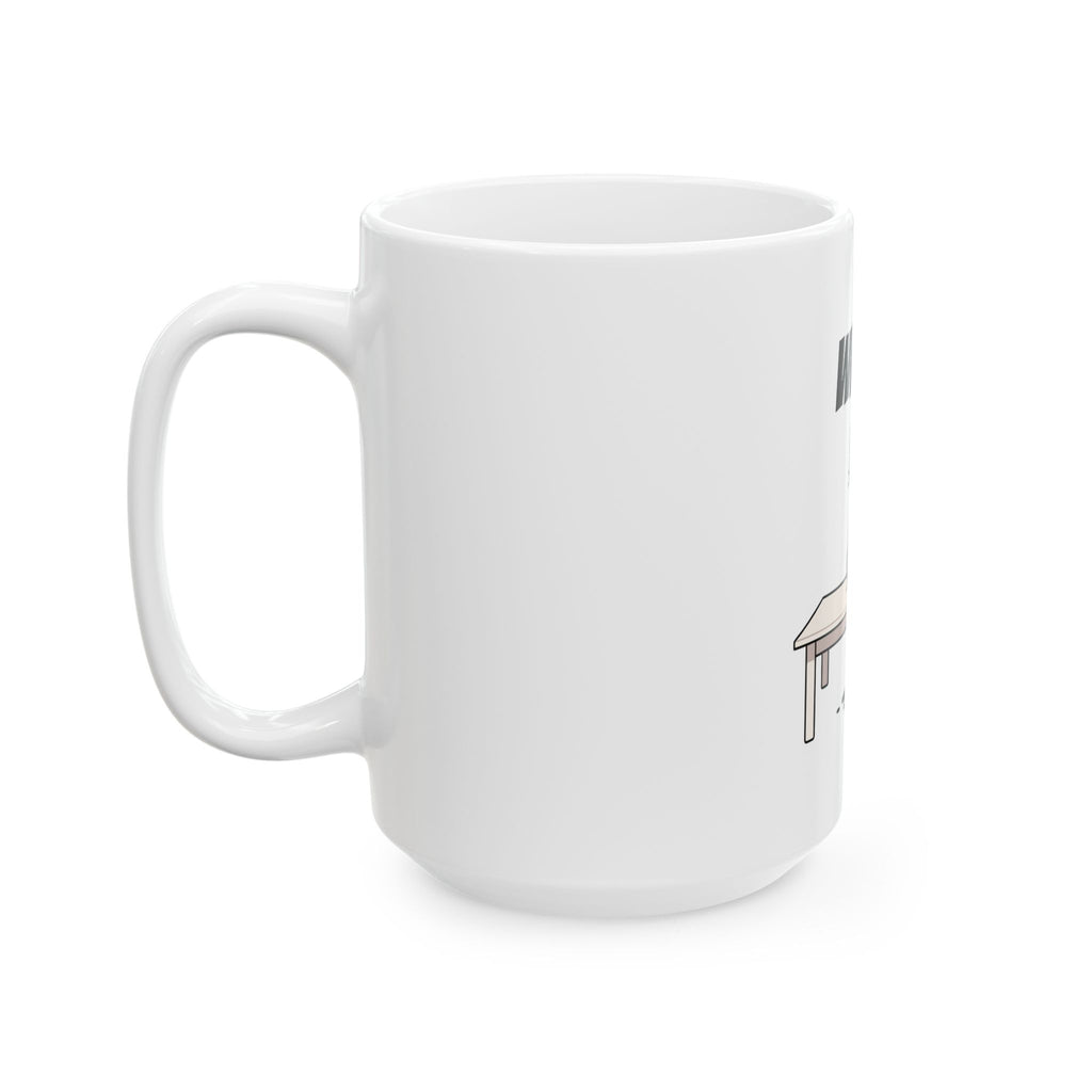 Funny Cat Coffee Mug – Spilled Coffee “What..” Cat Illustration | Cute Cat Lover Gift