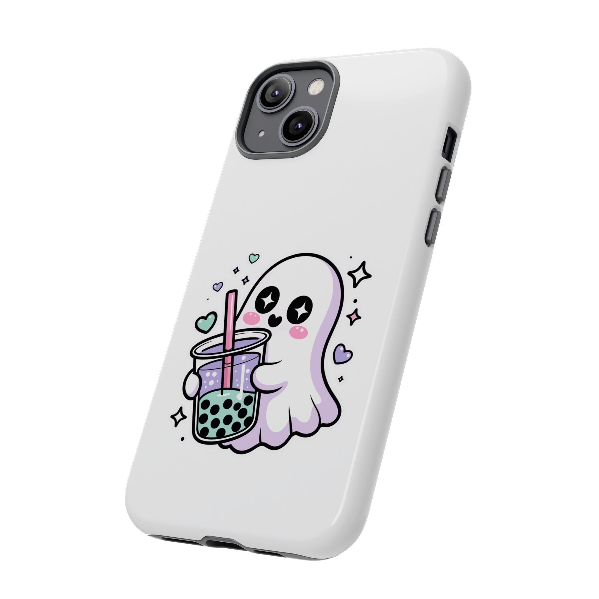 Cute Ghost Boba Phone Case – Kawaii Bubble Tea Ghost Cover | Spooky Cute Aesthetic Case