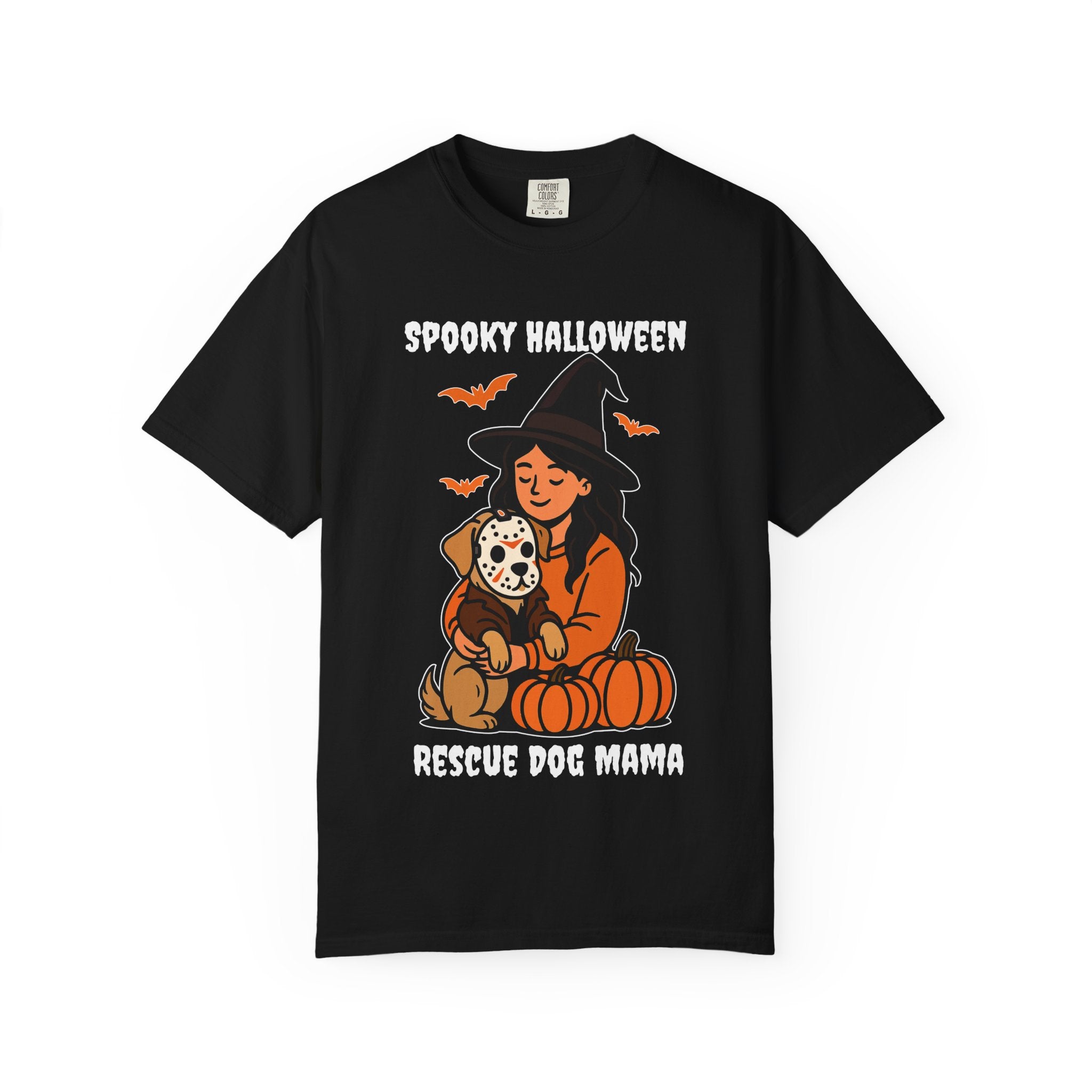 Spooky Rescue Dog Mom Shirt – Halloween Witch Dog Lover Tee | Funny Rescue Dog Mom Gift