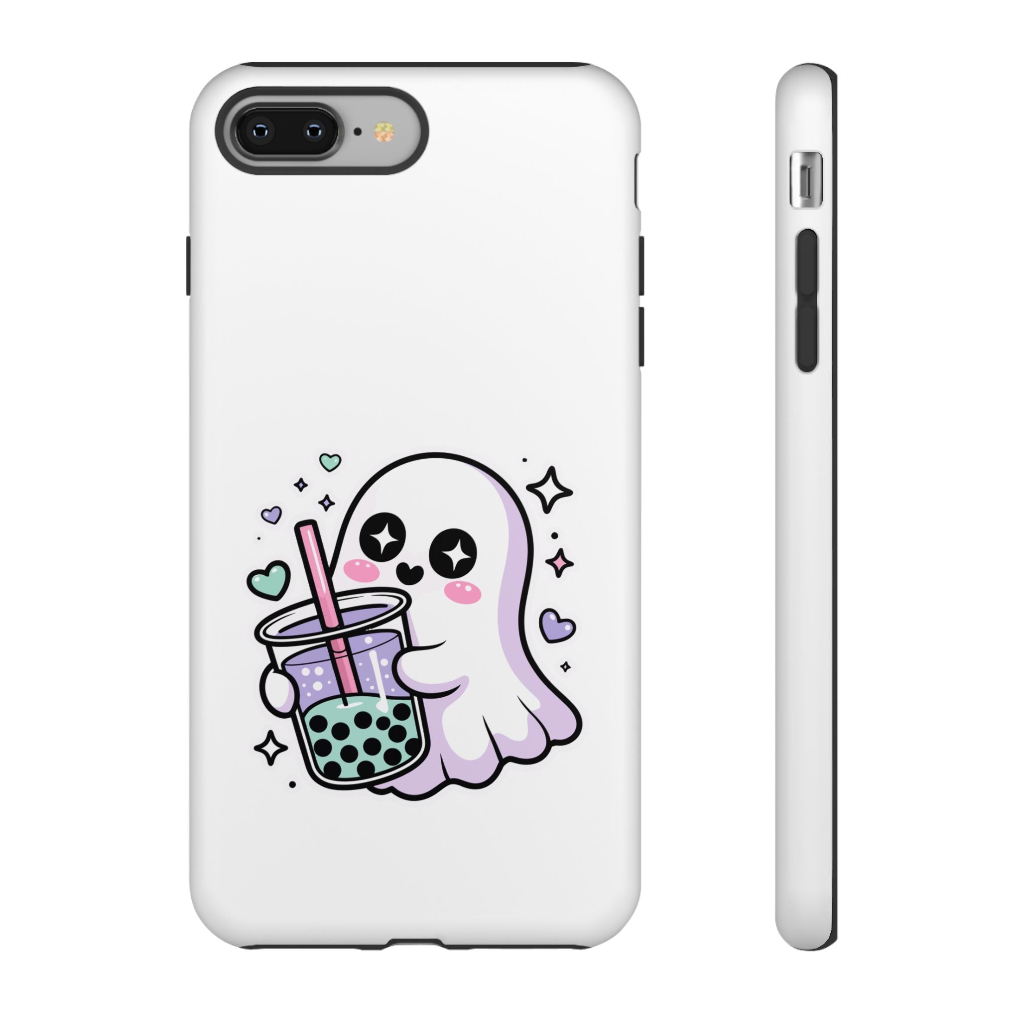 Cute Ghost Boba Phone Case – Kawaii Bubble Tea Ghost Cover | Spooky Cute Aesthetic Case