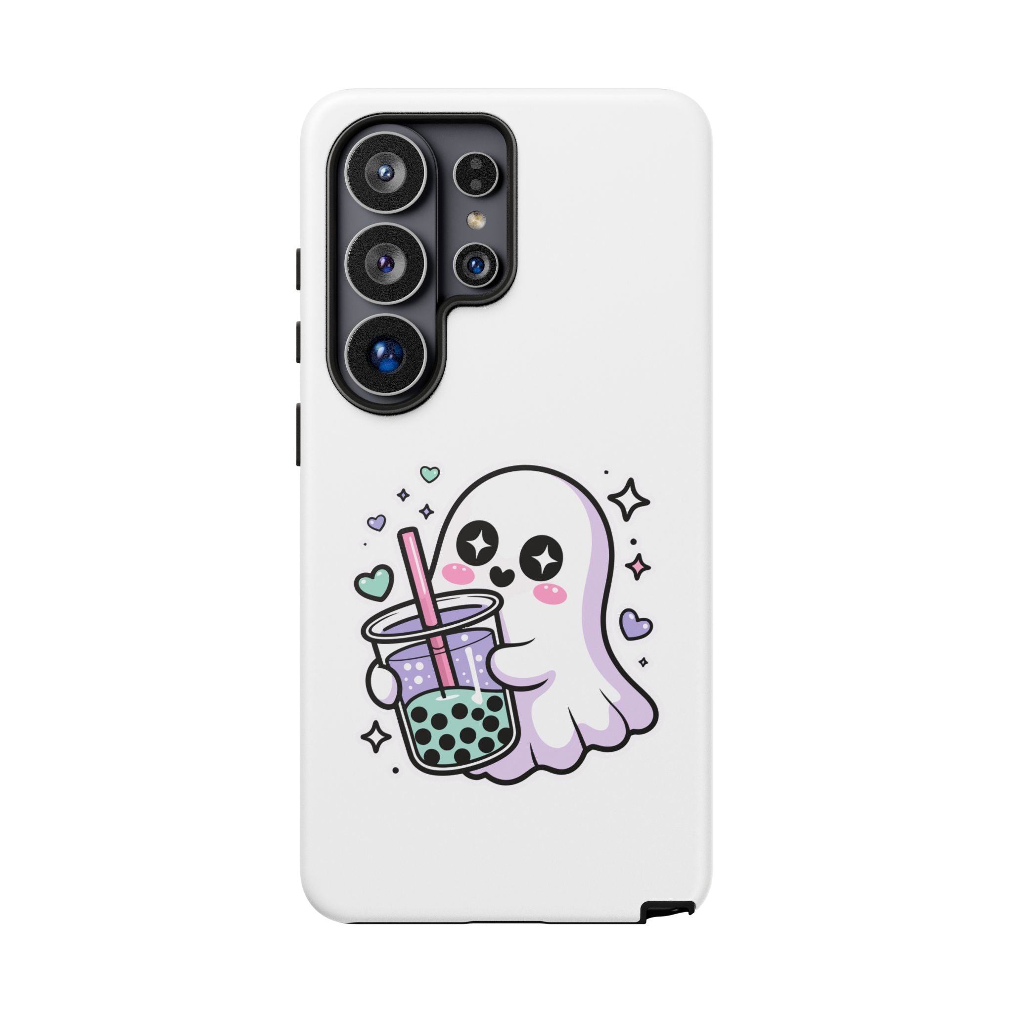 Cute Ghost Boba Phone Case – Kawaii Bubble Tea Ghost Cover | Spooky Cute Aesthetic Case