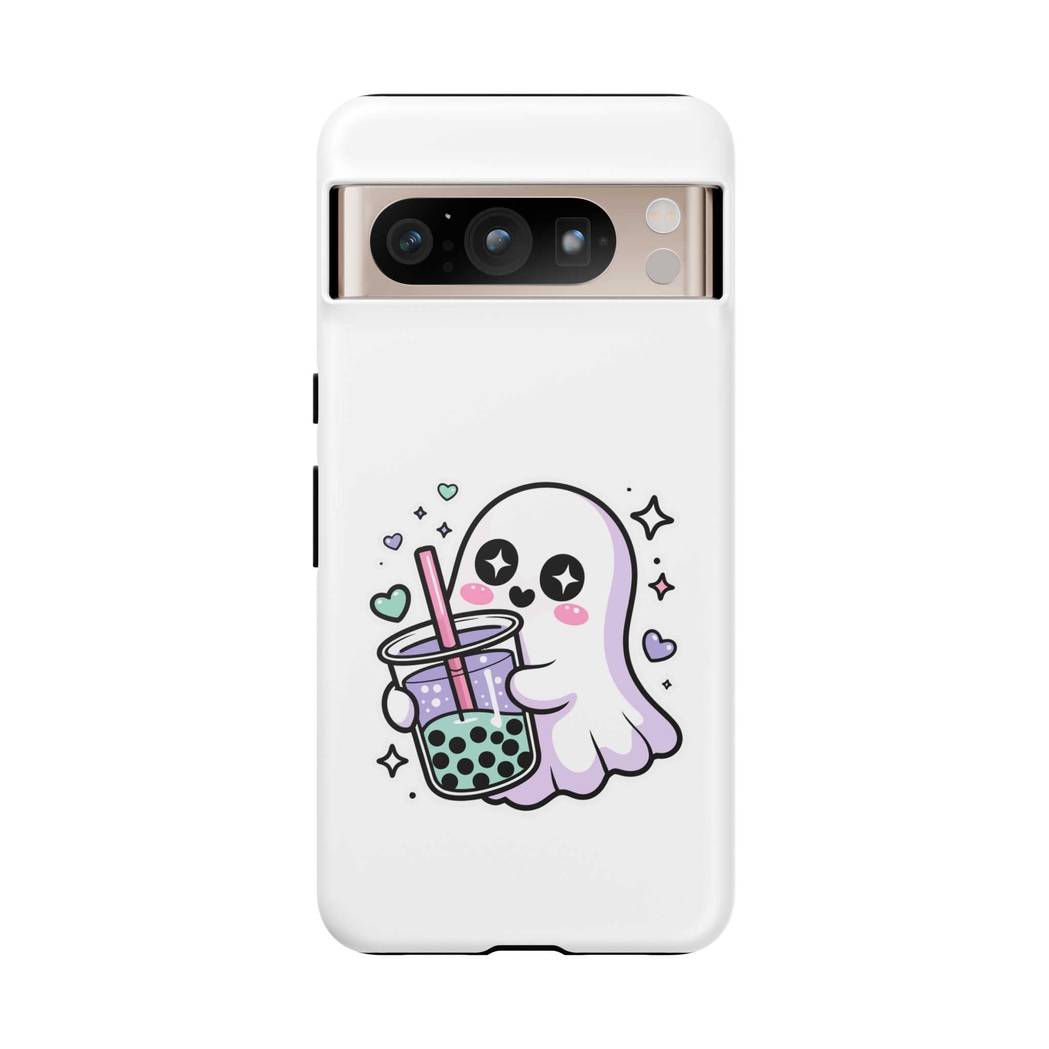 Cute Ghost Boba Phone Case – Kawaii Bubble Tea Ghost Cover | Spooky Cute Aesthetic Case