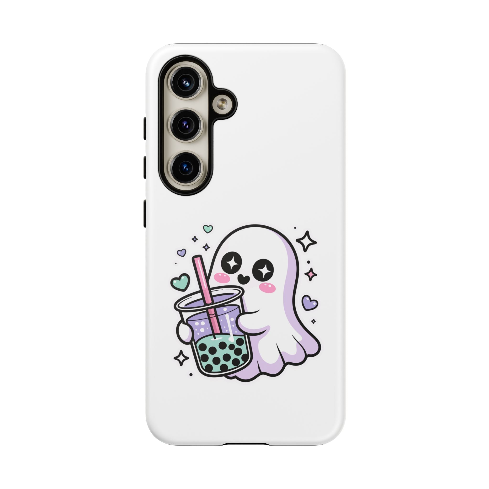Cute Ghost Boba Phone Case – Kawaii Bubble Tea Ghost Cover | Spooky Cute Aesthetic Case
