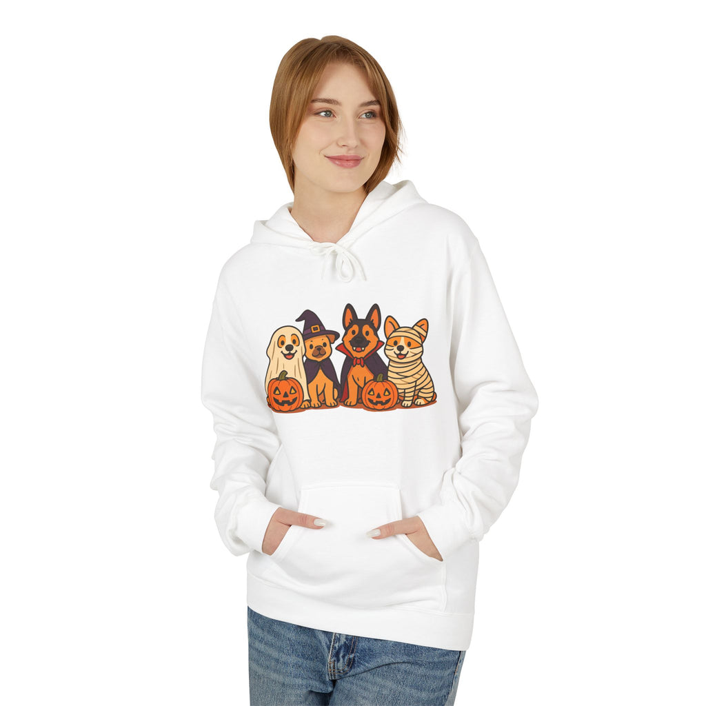 Halloween Pets Hoodie — Cute Dogs & Cat with Pumpkins