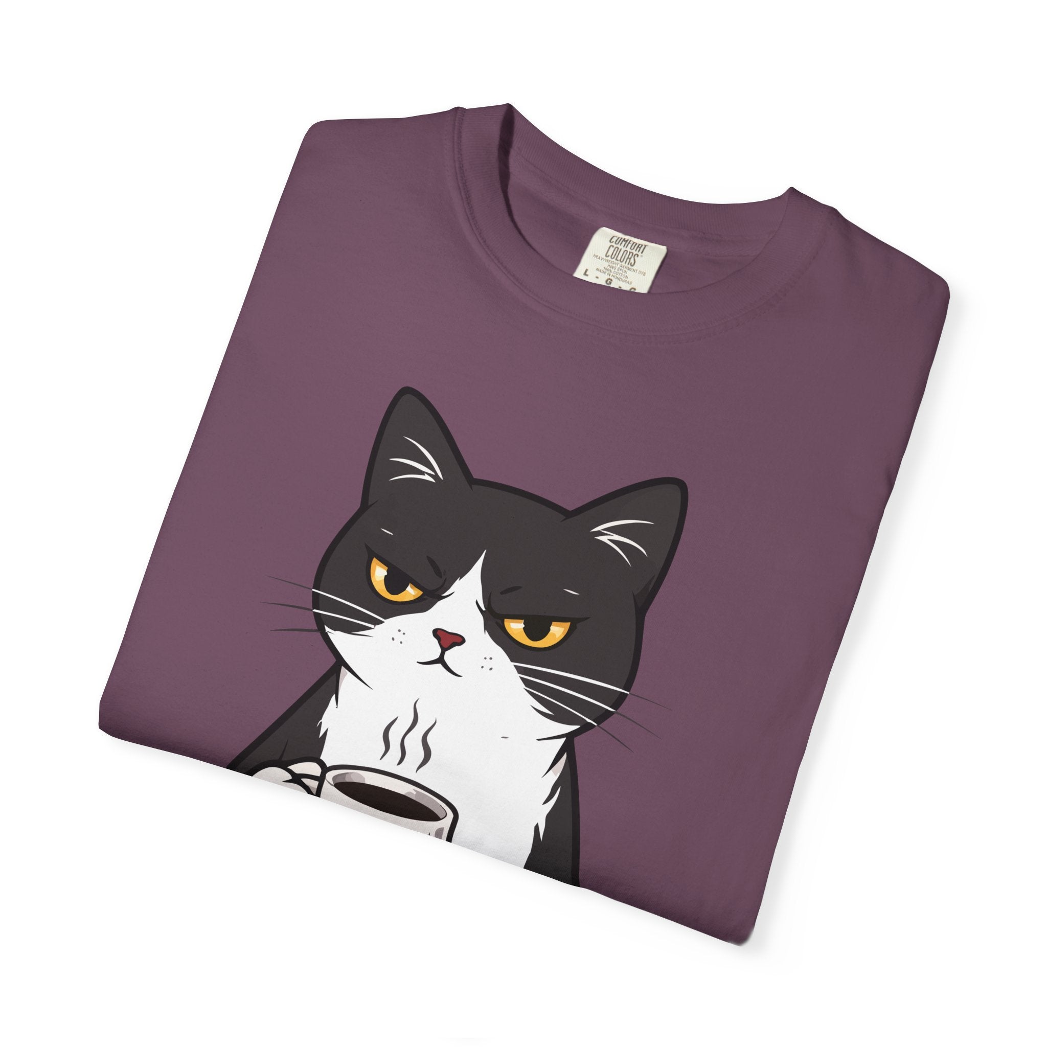 Funny Cat Coffee T-Shirt – “Coffee Because Murder Is Wrong” | Sarcastic Cat Lover Graphic Tee