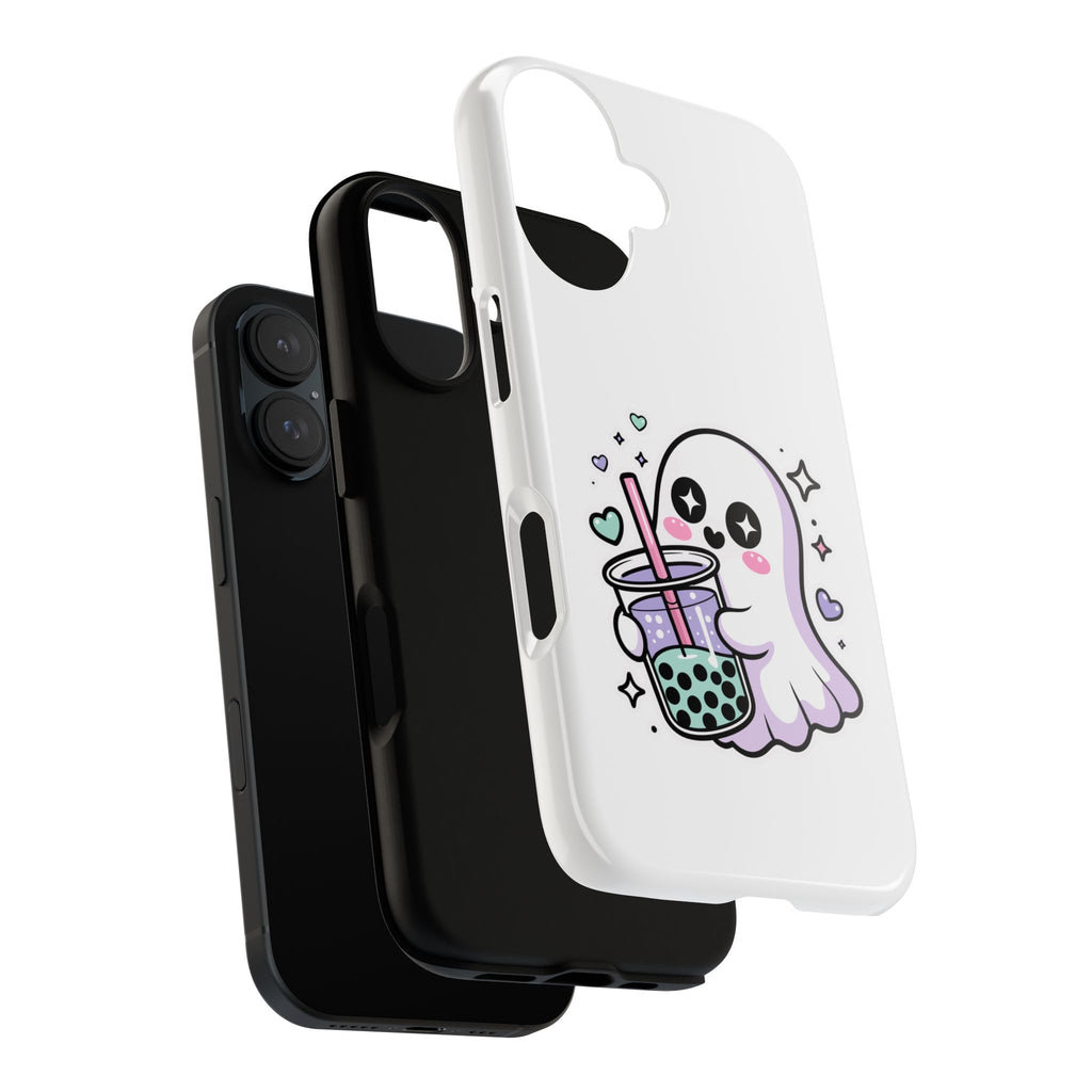 Cute Ghost Boba Phone Case – Kawaii Bubble Tea Ghost Cover | Spooky Cute Aesthetic Case