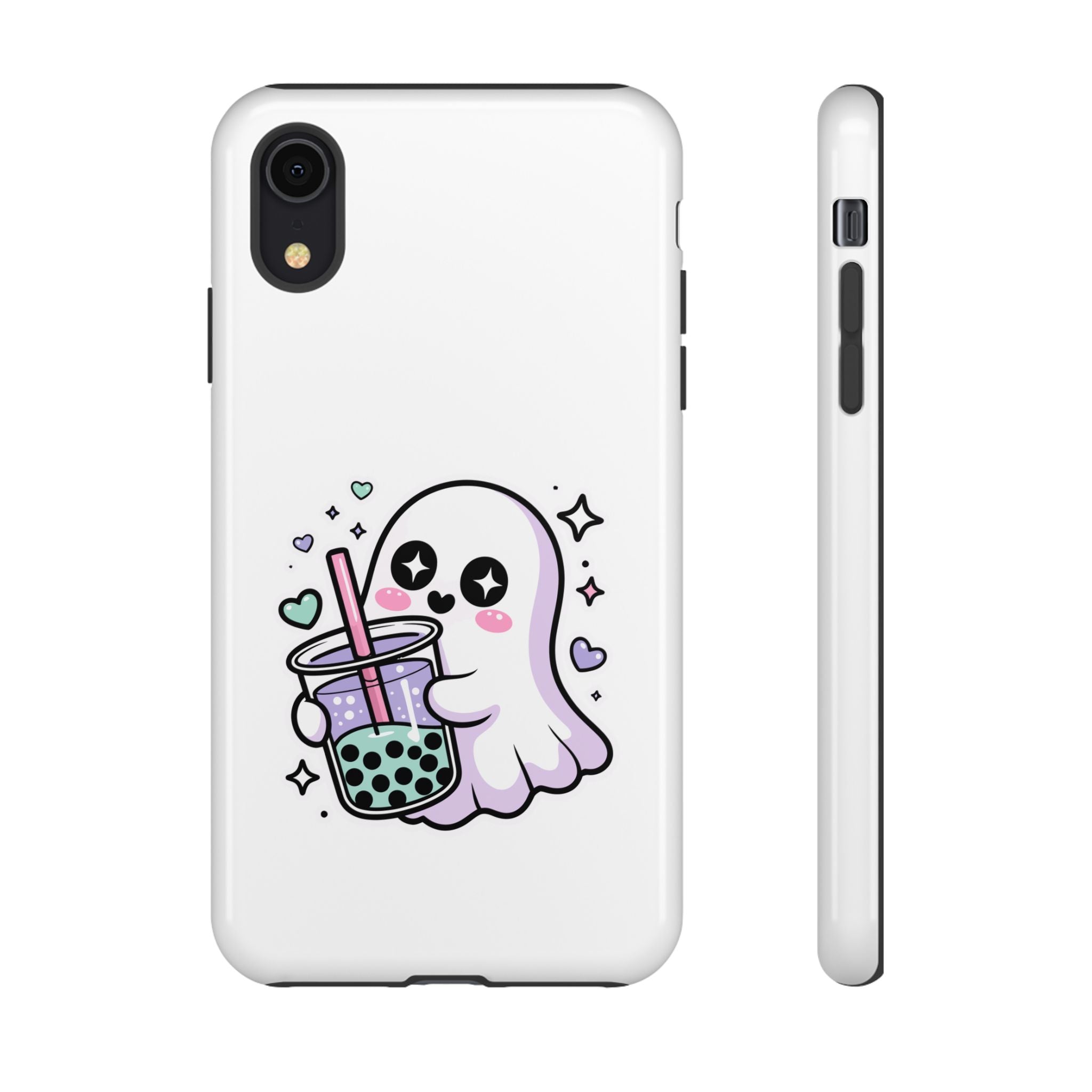 Cute Ghost Boba Phone Case – Kawaii Bubble Tea Ghost Cover | Spooky Cute Aesthetic Case