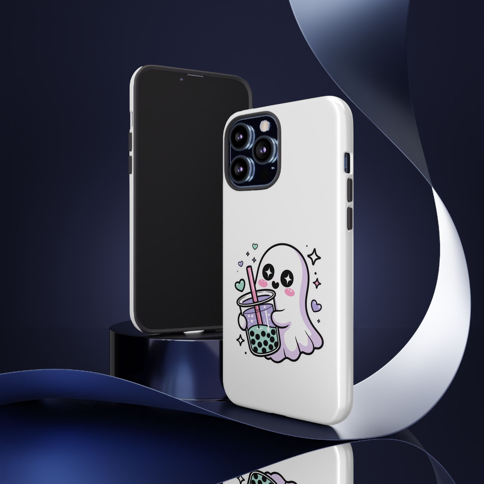 Cute Ghost Boba Phone Case – Kawaii Bubble Tea Ghost Cover | Spooky Cute Aesthetic Case