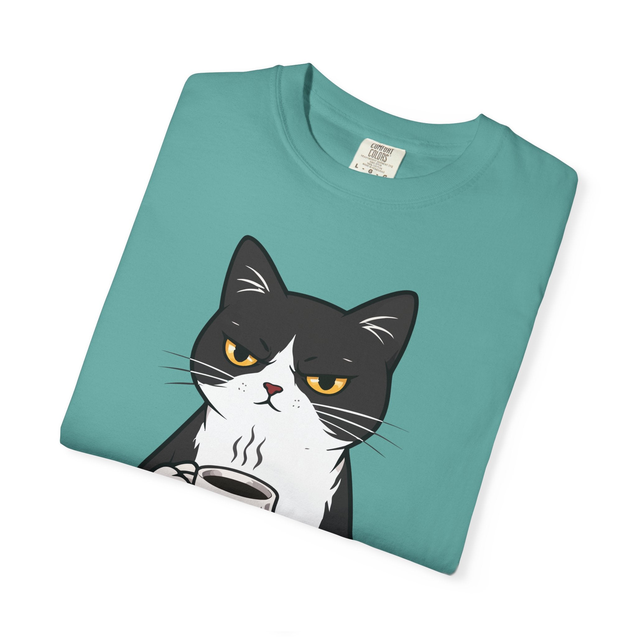 Funny Cat Coffee T-Shirt – “Coffee Because Murder Is Wrong” | Sarcastic Cat Lover Graphic Tee