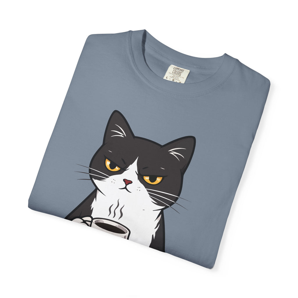 Funny Cat Coffee T-Shirt – “Coffee Because Murder Is Wrong” | Sarcastic Cat Lover Graphic Tee