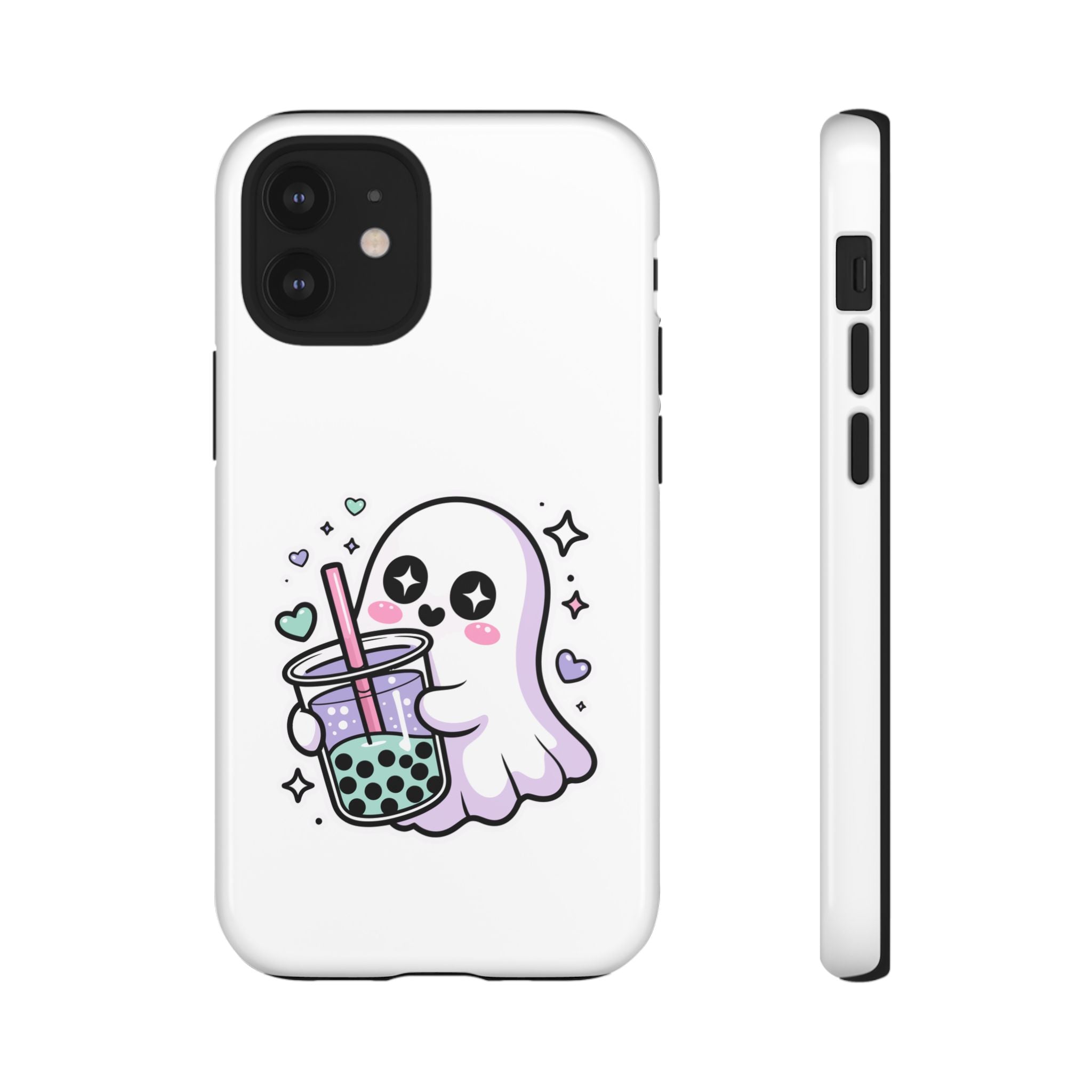 Cute Ghost Boba Phone Case – Kawaii Bubble Tea Ghost Cover | Spooky Cute Aesthetic Case