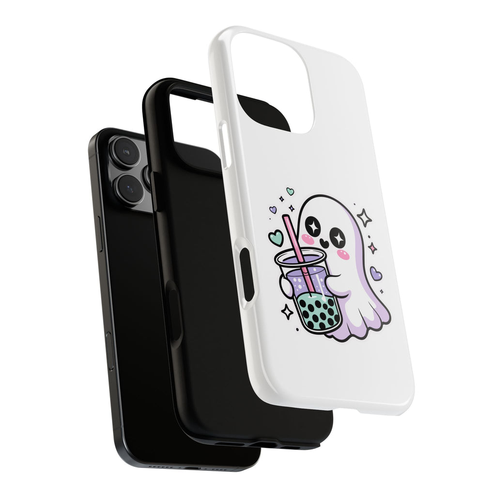 Cute Ghost Boba Phone Case – Kawaii Bubble Tea Ghost Cover | Spooky Cute Aesthetic Case