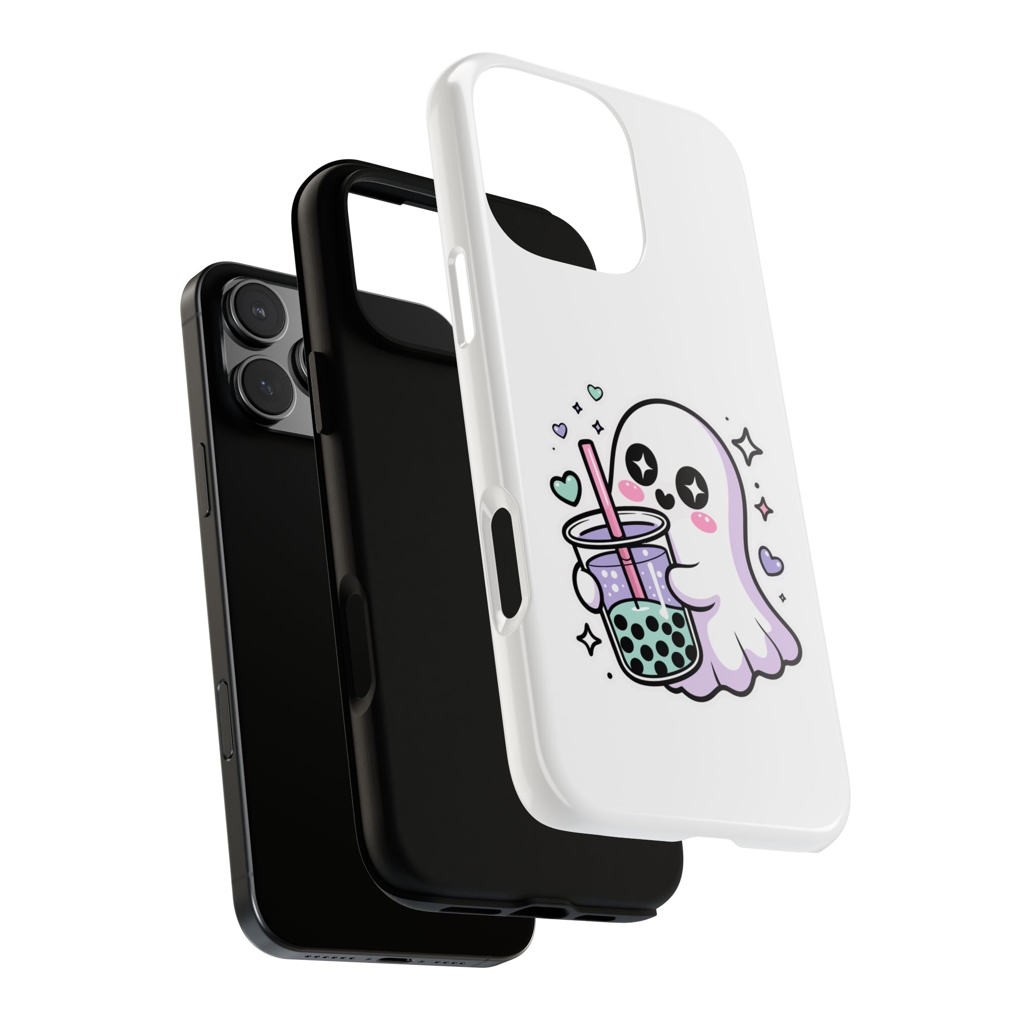 Cute Ghost Boba Phone Case – Kawaii Bubble Tea Ghost Cover | Spooky Cute Aesthetic Case