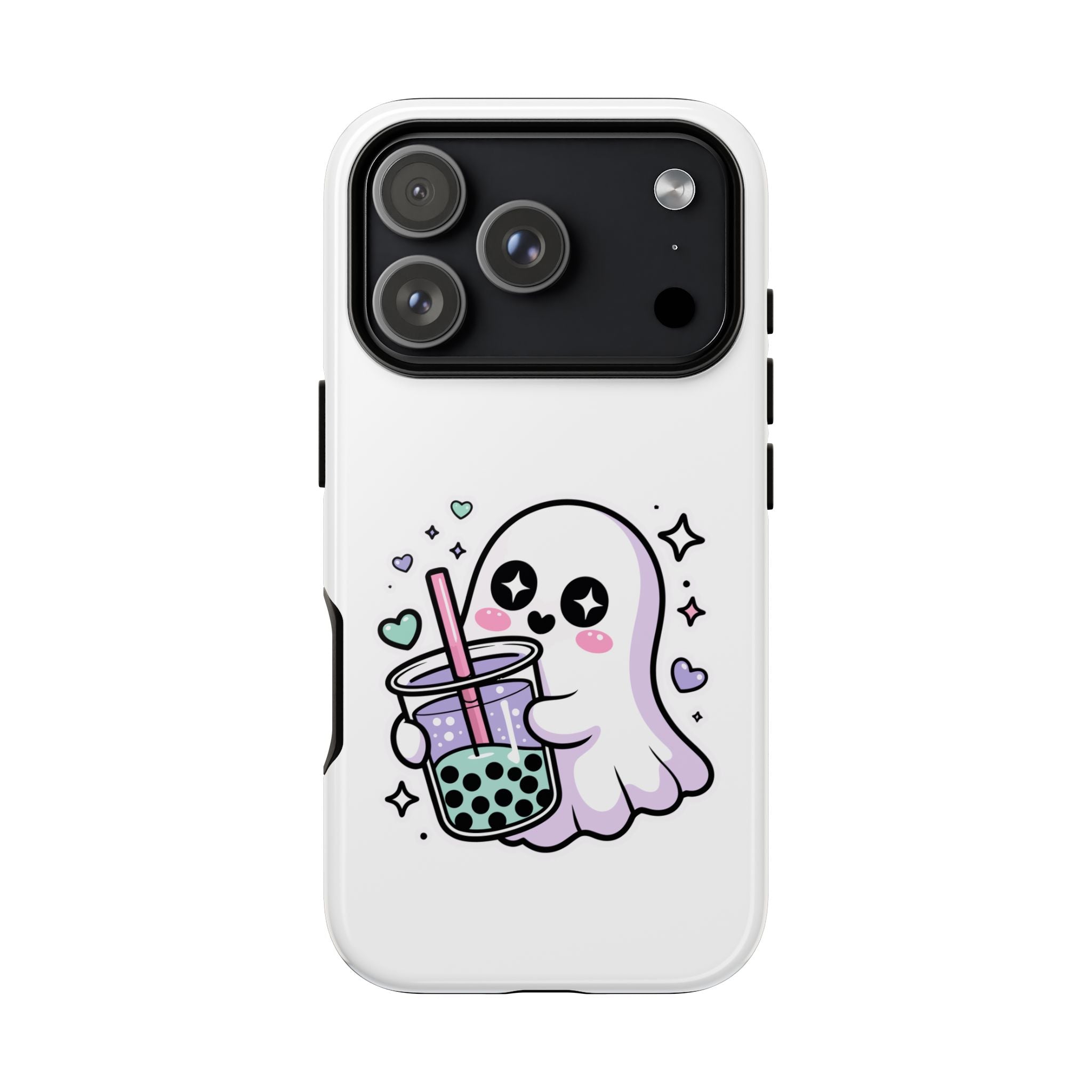 Cute Ghost Boba Phone Case – Kawaii Bubble Tea Ghost Cover | Spooky Cute Aesthetic Case