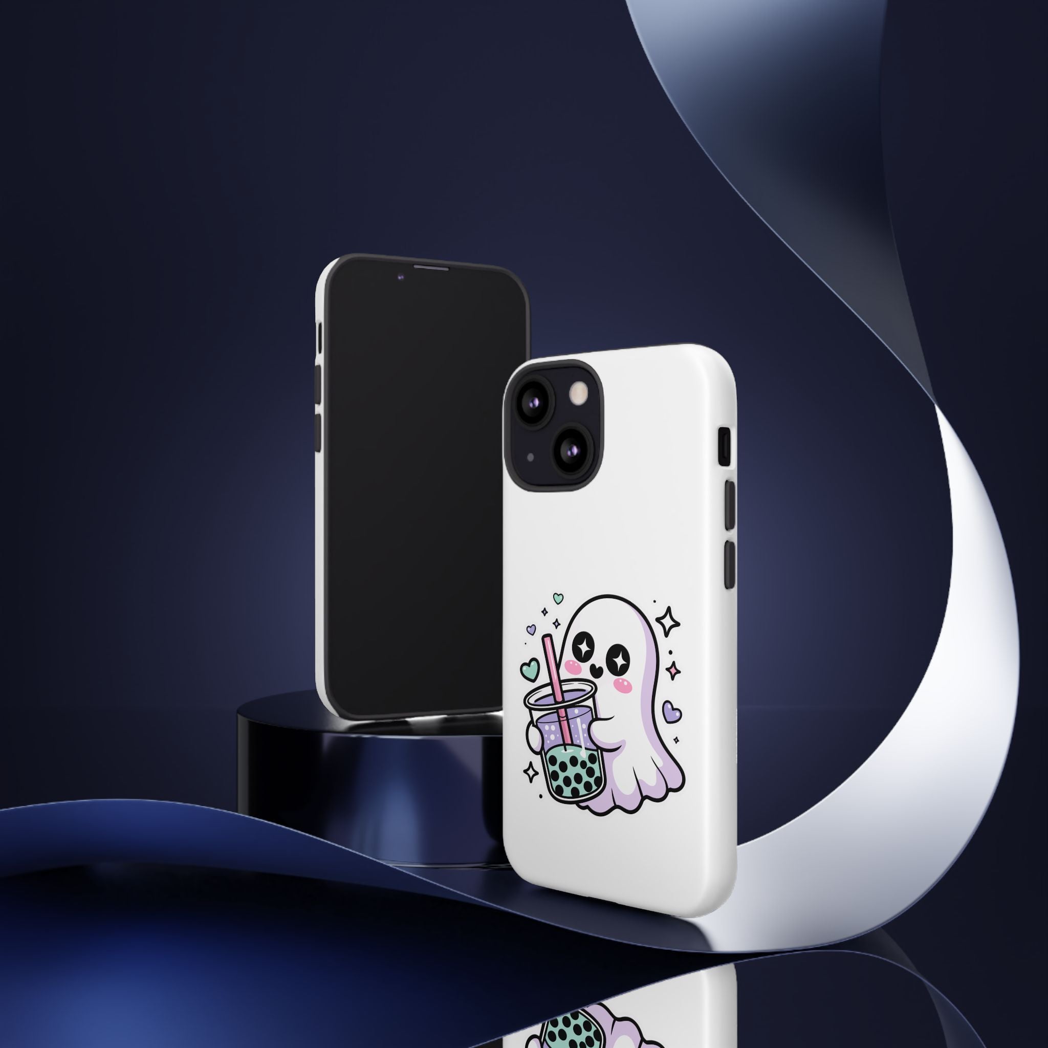 Cute Ghost Boba Phone Case – Kawaii Bubble Tea Ghost Cover | Spooky Cute Aesthetic Case