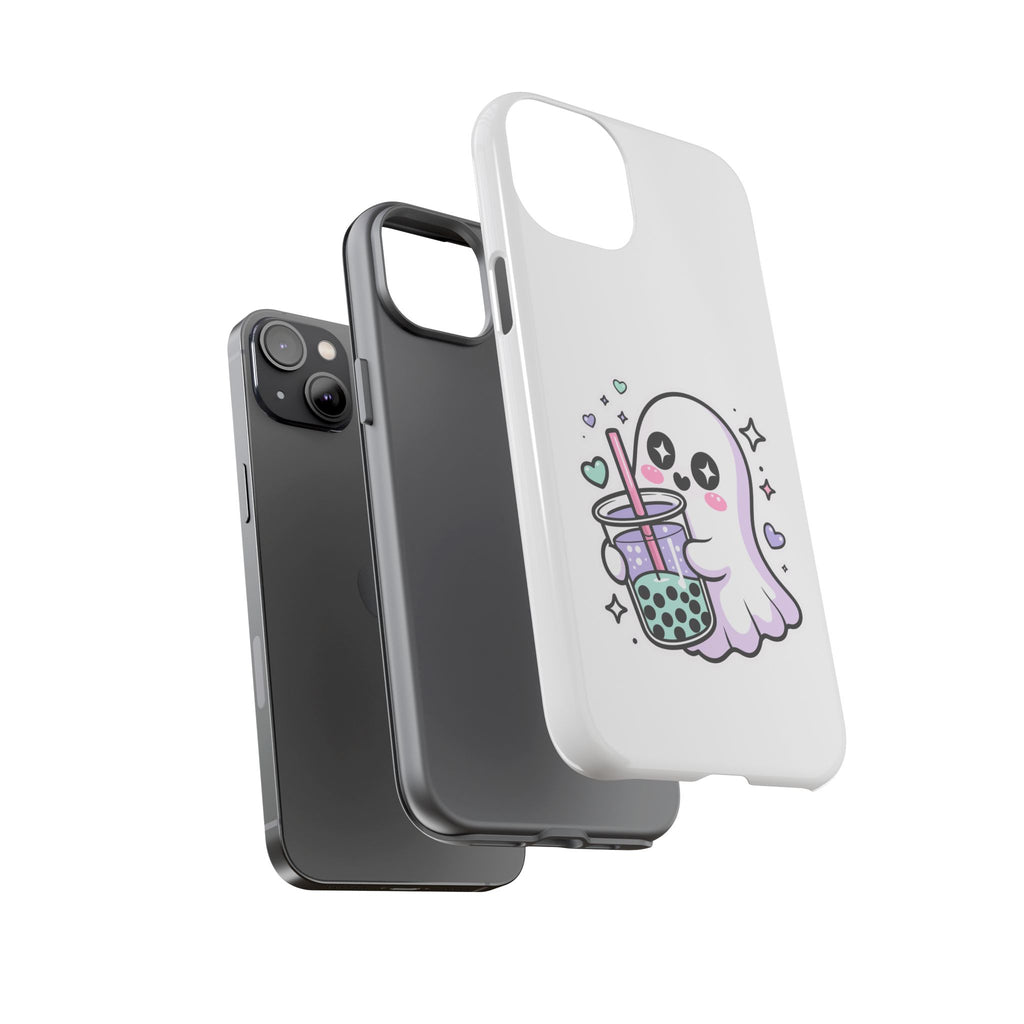 Cute Ghost Boba Phone Case – Kawaii Bubble Tea Ghost Cover | Spooky Cute Aesthetic Case