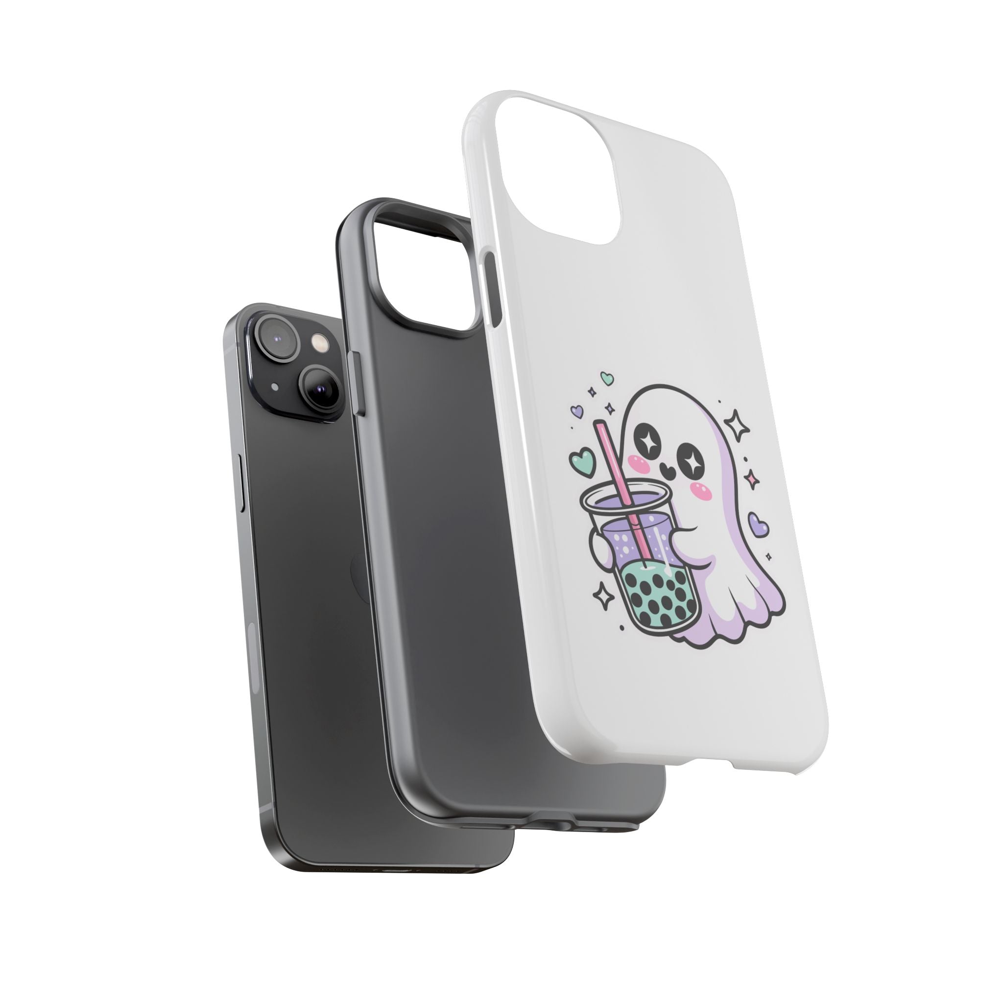 Cute Ghost Boba Phone Case – Kawaii Bubble Tea Ghost Cover | Spooky Cute Aesthetic Case