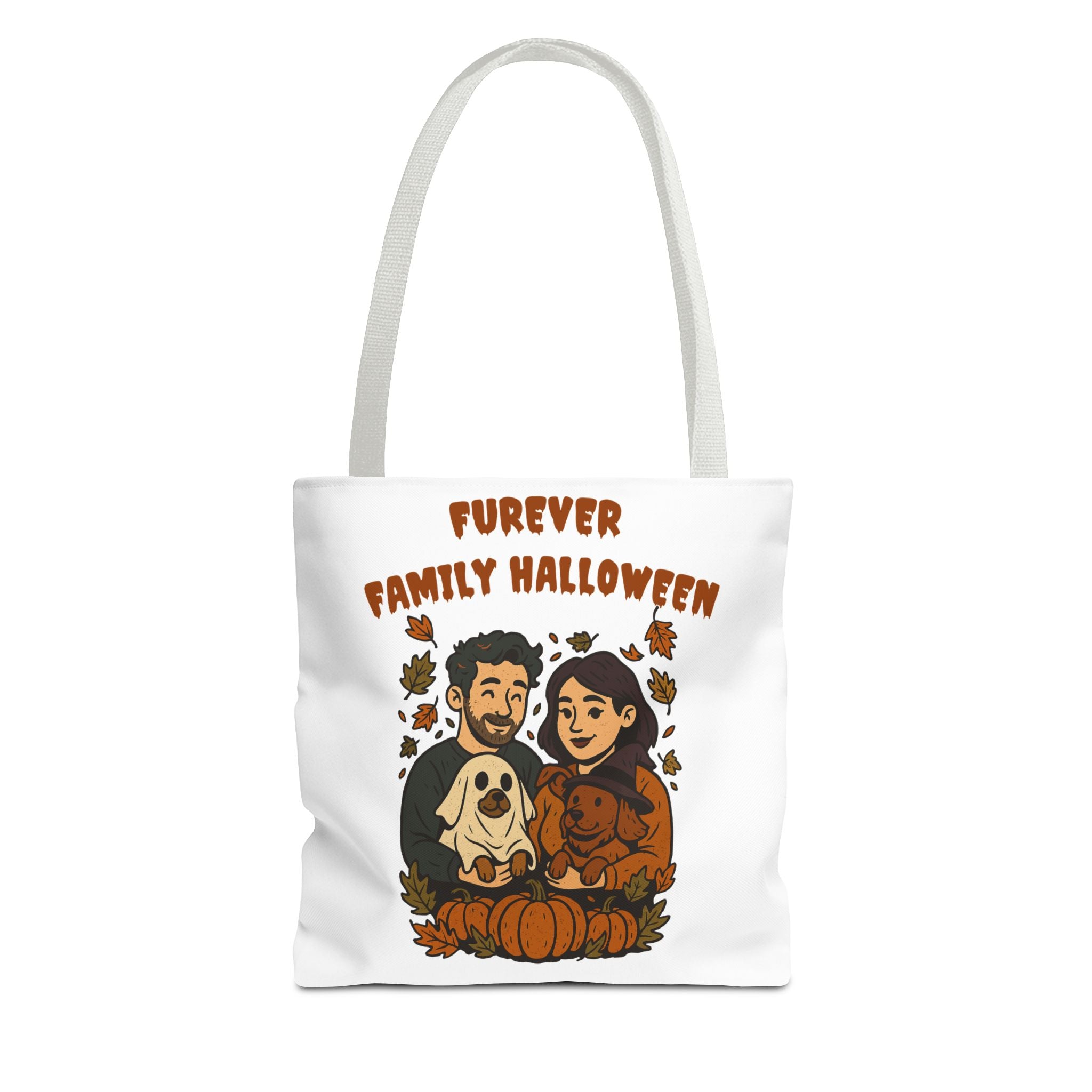 Halloween Dog Tote Bag — Dog Lover “Furever Family Halloween” Autumn Pumpkin Pet Tote