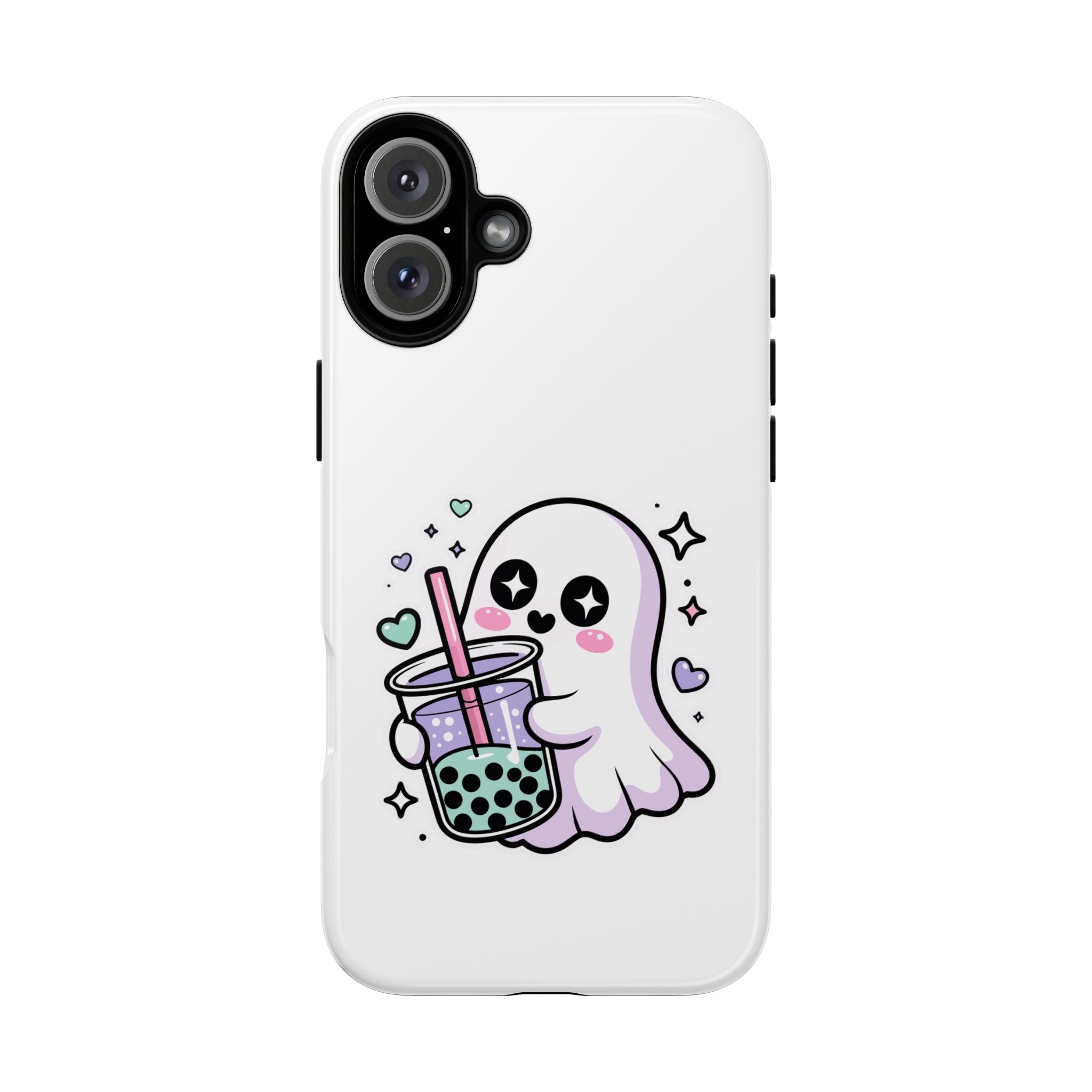 Cute Ghost Boba Phone Case – Kawaii Bubble Tea Ghost Cover | Spooky Cute Aesthetic Case