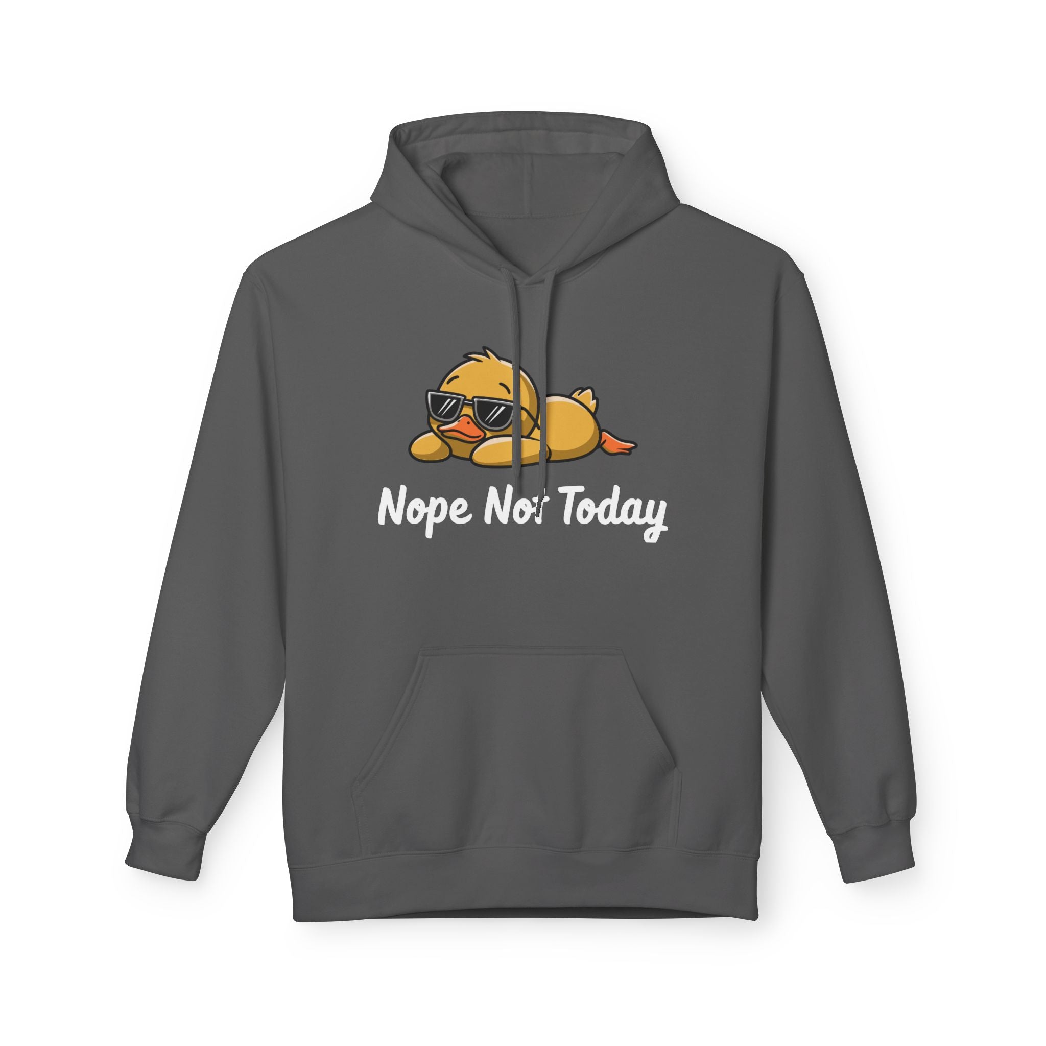 Funny Duck Graphic Hoodie – “Nope. Not Today.” Lazy Animal Meme wear | Cute Duck Illustration Hoodie | Aesthetic Streetwear