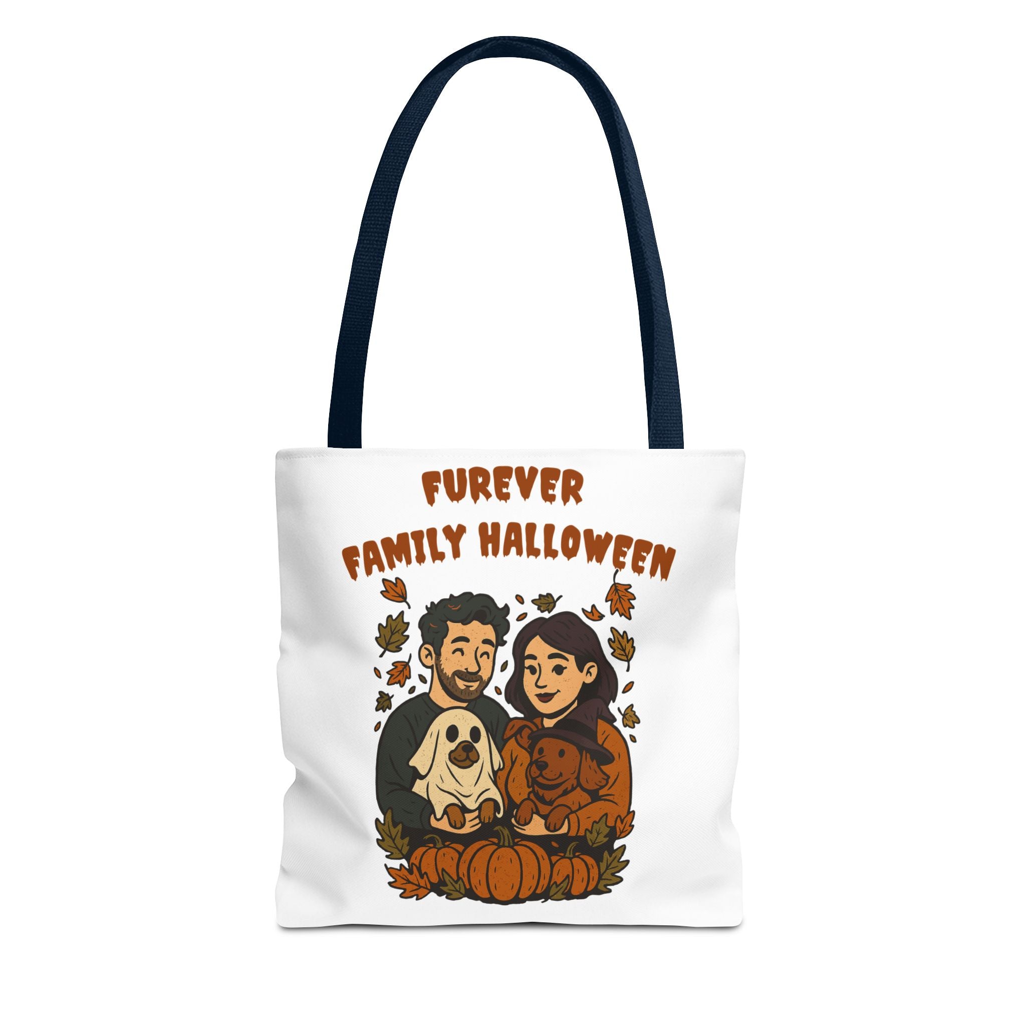 Halloween Dog Tote Bag — Dog Lover “Furever Family Halloween” Autumn Pumpkin Pet Tote