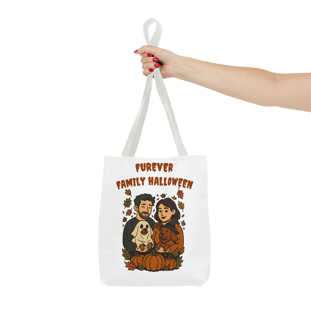 Halloween Dog Tote Bag — Dog Lover “Furever Family Halloween” Autumn Pumpkin Pet Tote