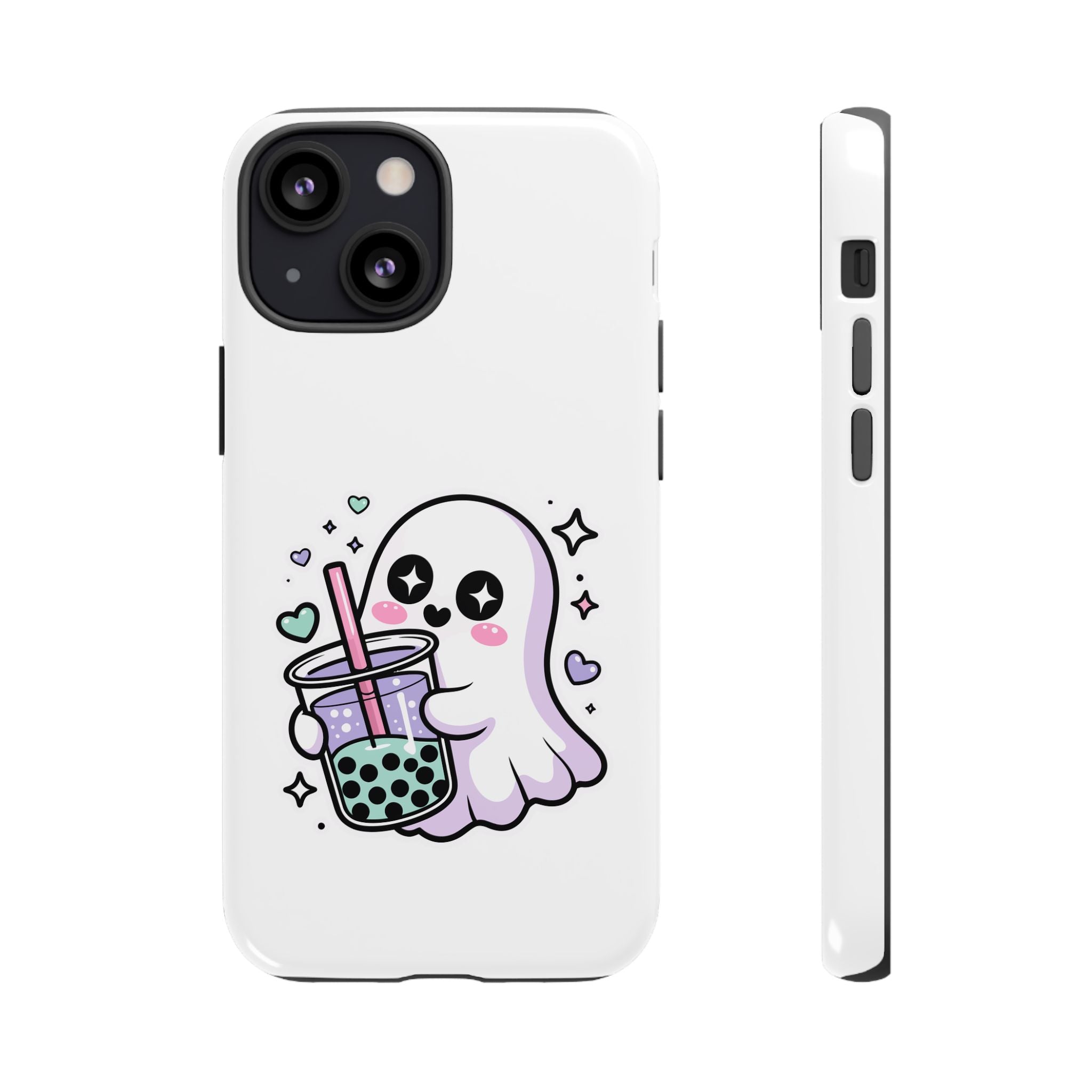 Cute Ghost Boba Phone Case – Kawaii Bubble Tea Ghost Cover | Spooky Cute Aesthetic Case
