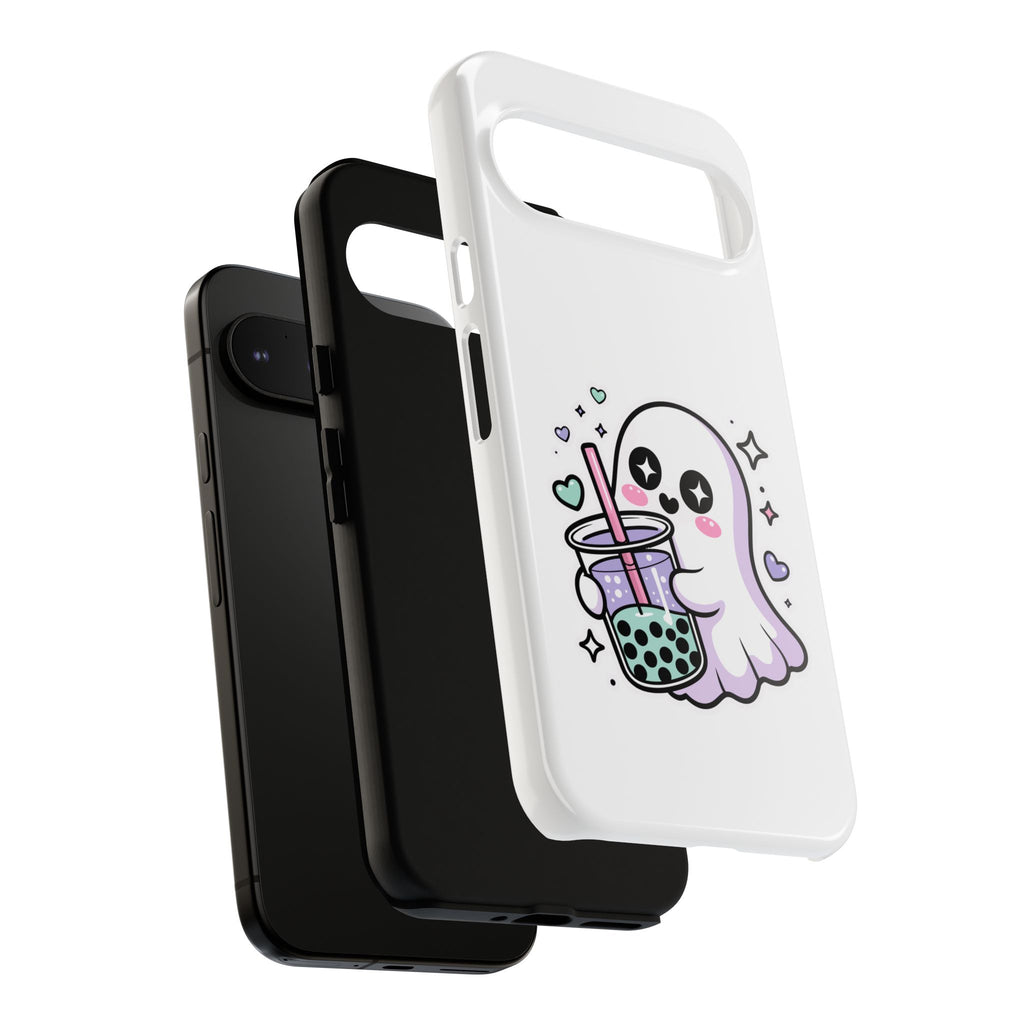 Cute Ghost Boba Phone Case – Kawaii Bubble Tea Ghost Cover | Spooky Cute Aesthetic Case