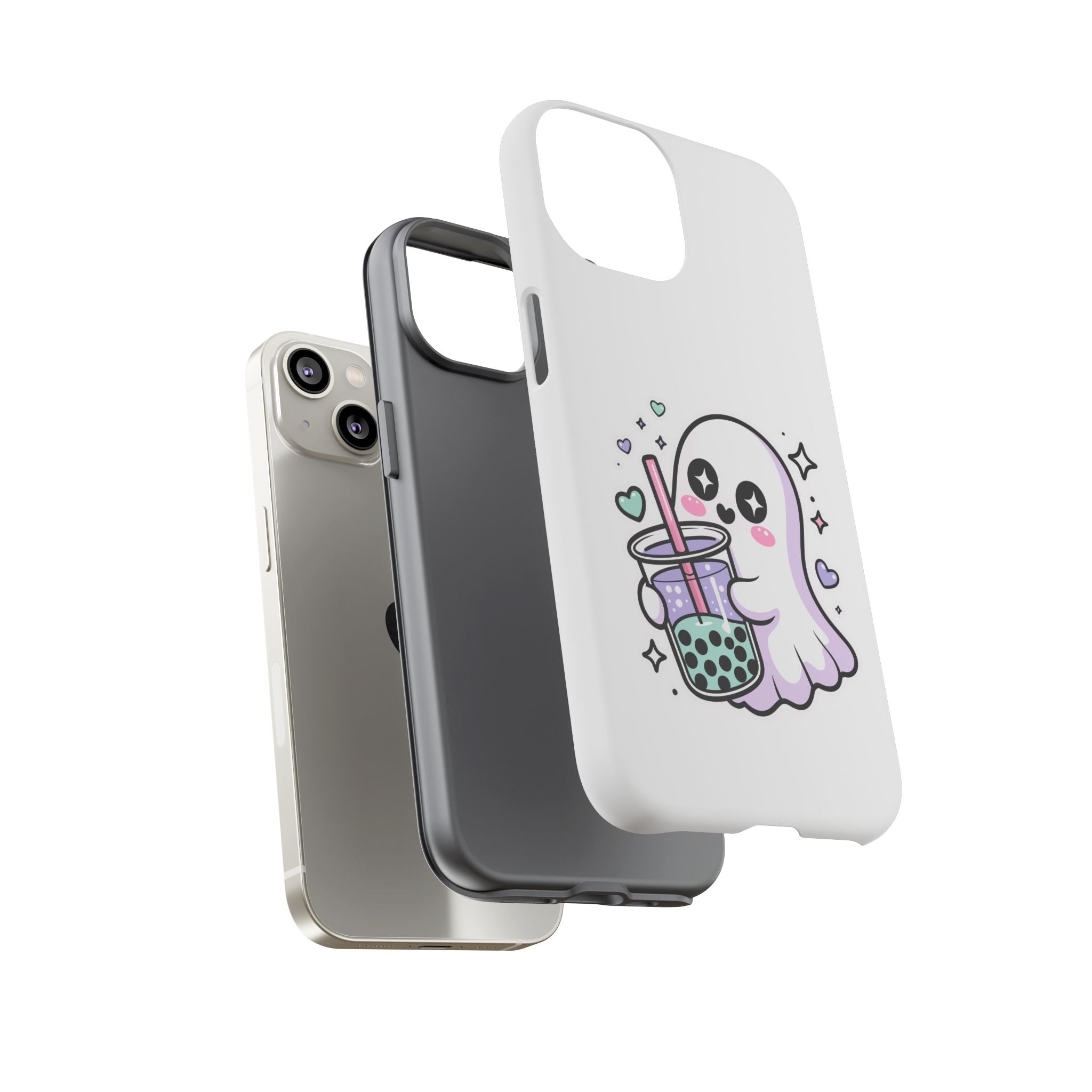 Cute Ghost Boba Phone Case – Kawaii Bubble Tea Ghost Cover | Spooky Cute Aesthetic Case