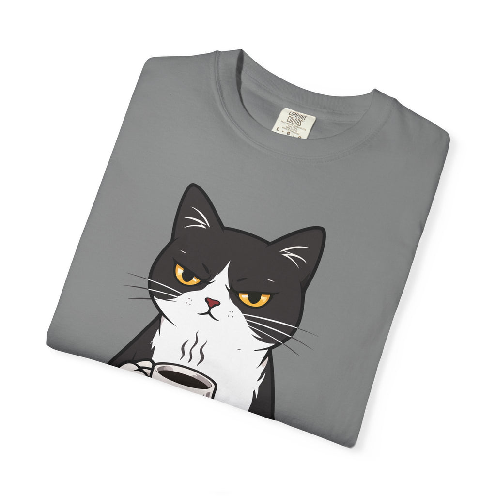 Funny Cat Coffee T-Shirt – “Coffee Because Murder Is Wrong” | Sarcastic Cat Lover Graphic Tee
