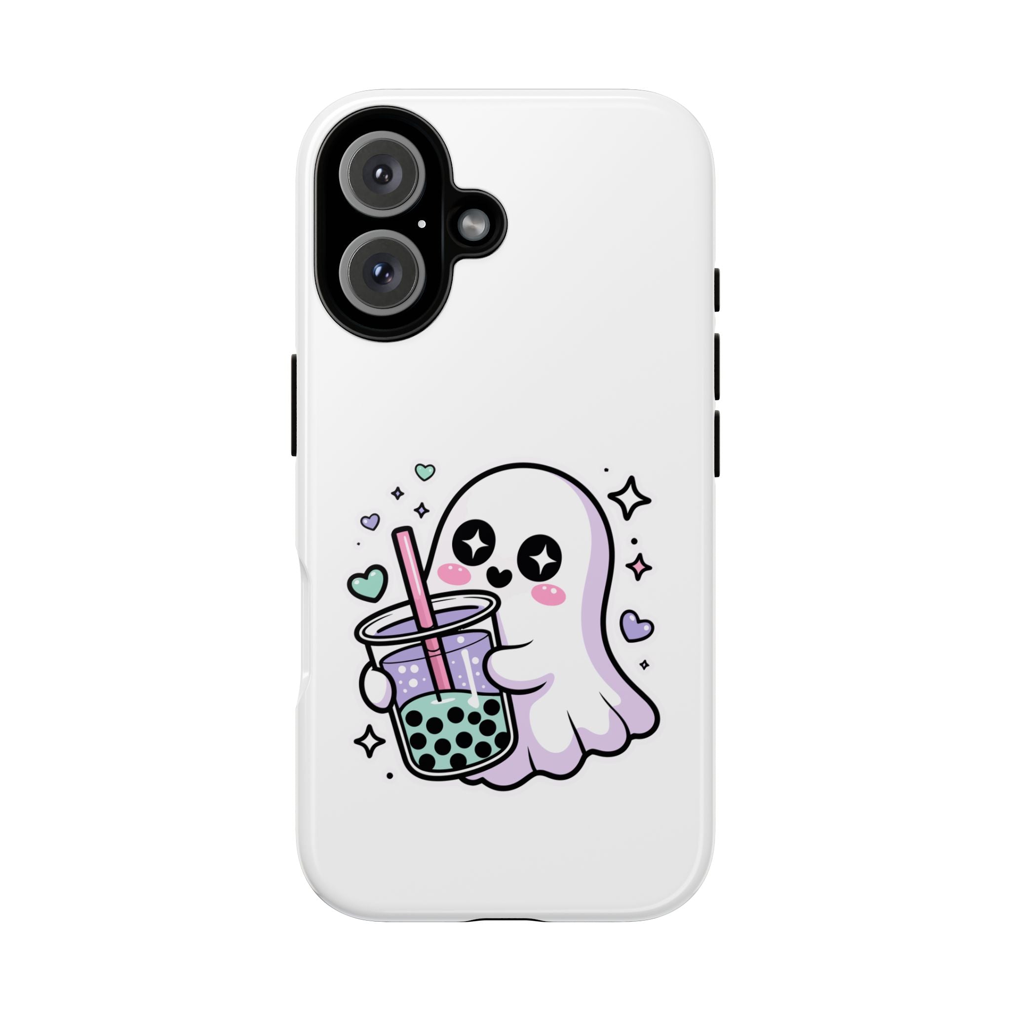 Cute Ghost Boba Phone Case – Kawaii Bubble Tea Ghost Cover | Spooky Cute Aesthetic Case