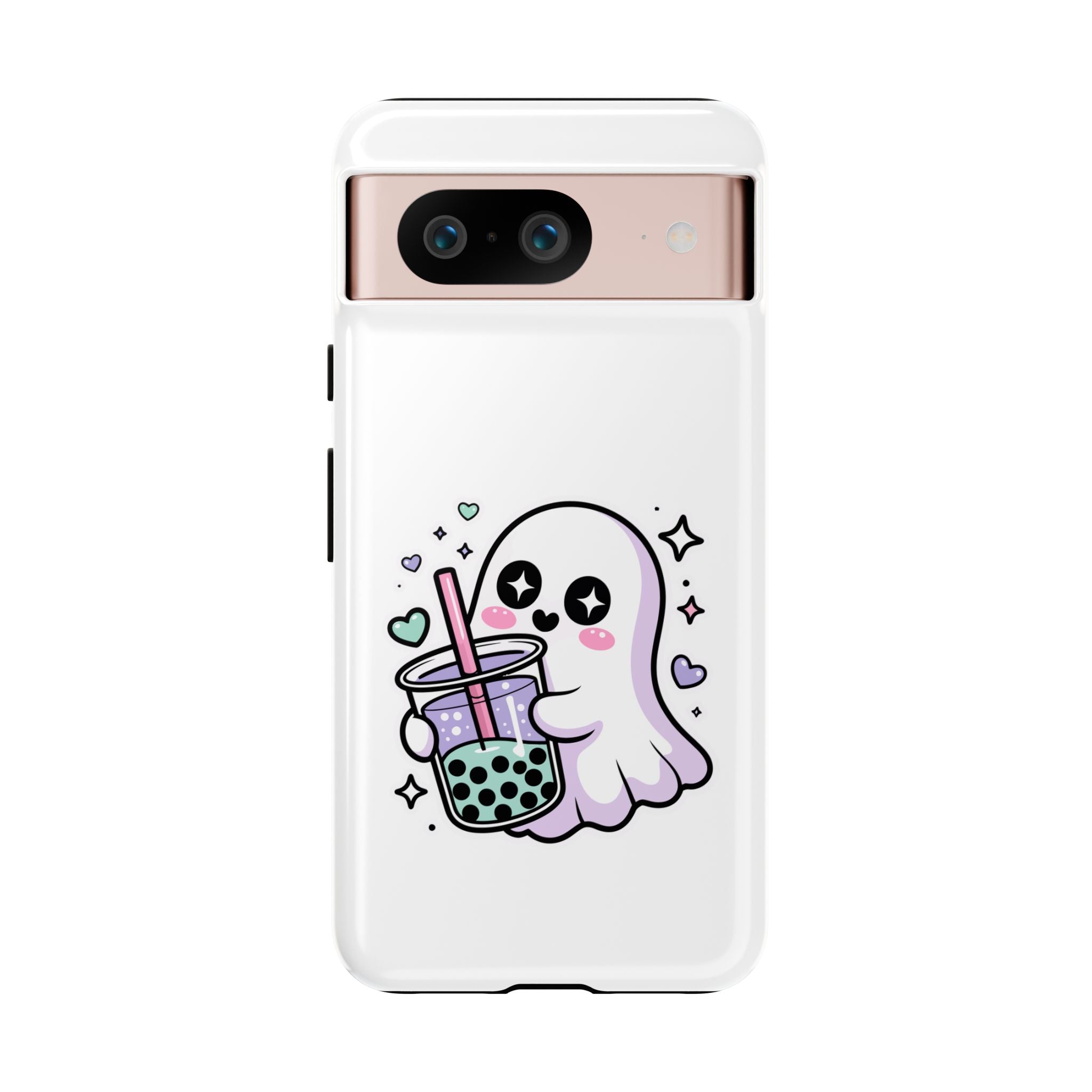 Cute Ghost Boba Phone Case – Kawaii Bubble Tea Ghost Cover | Spooky Cute Aesthetic Case