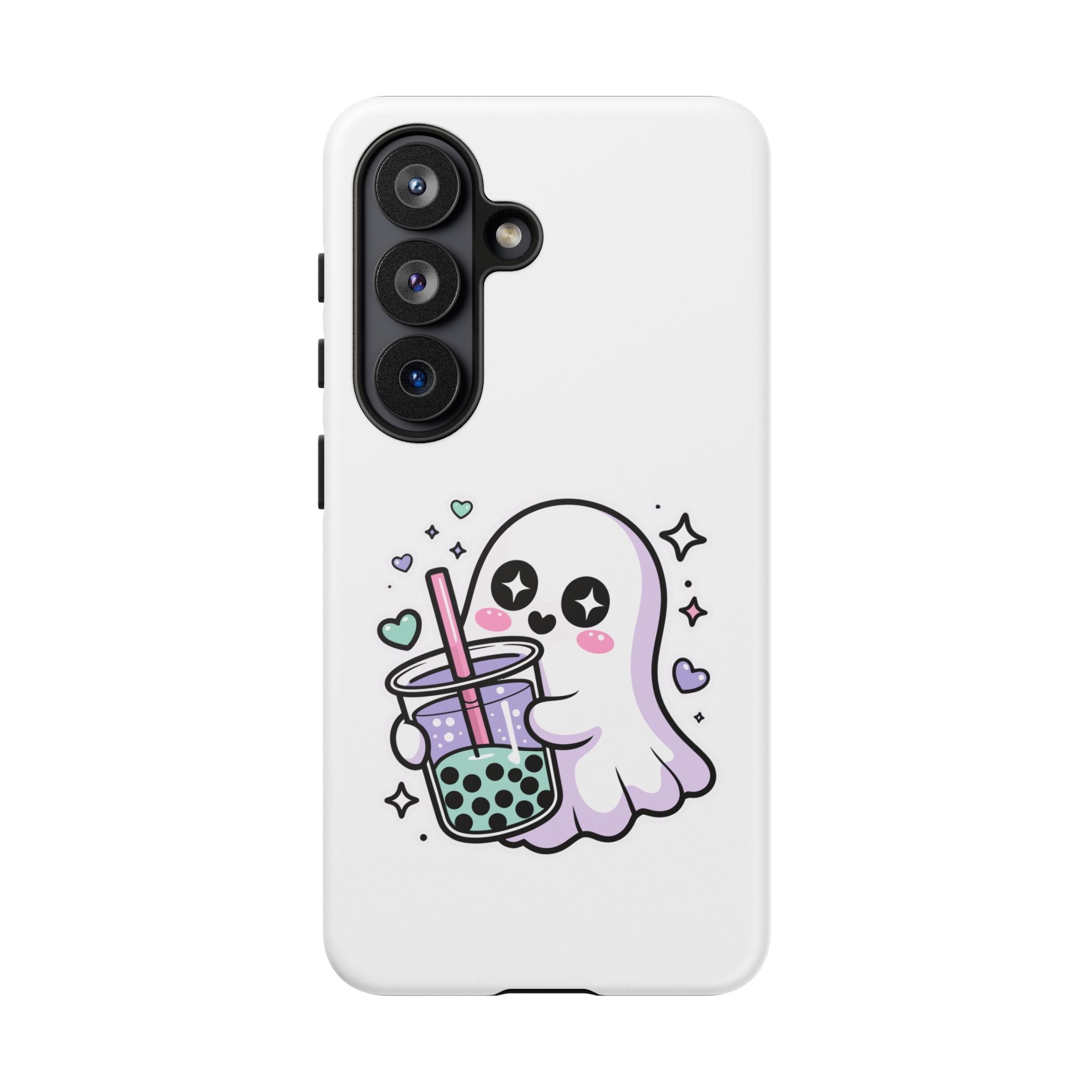 Cute Ghost Boba Phone Case – Kawaii Bubble Tea Ghost Cover | Spooky Cute Aesthetic Case