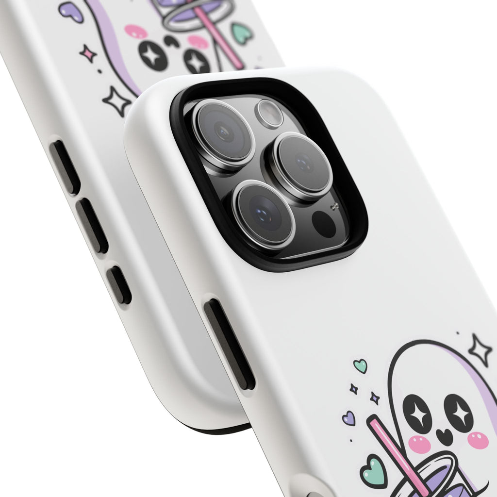Cute Ghost Boba Phone Case – Kawaii Bubble Tea Ghost Cover | Spooky Cute Aesthetic Case