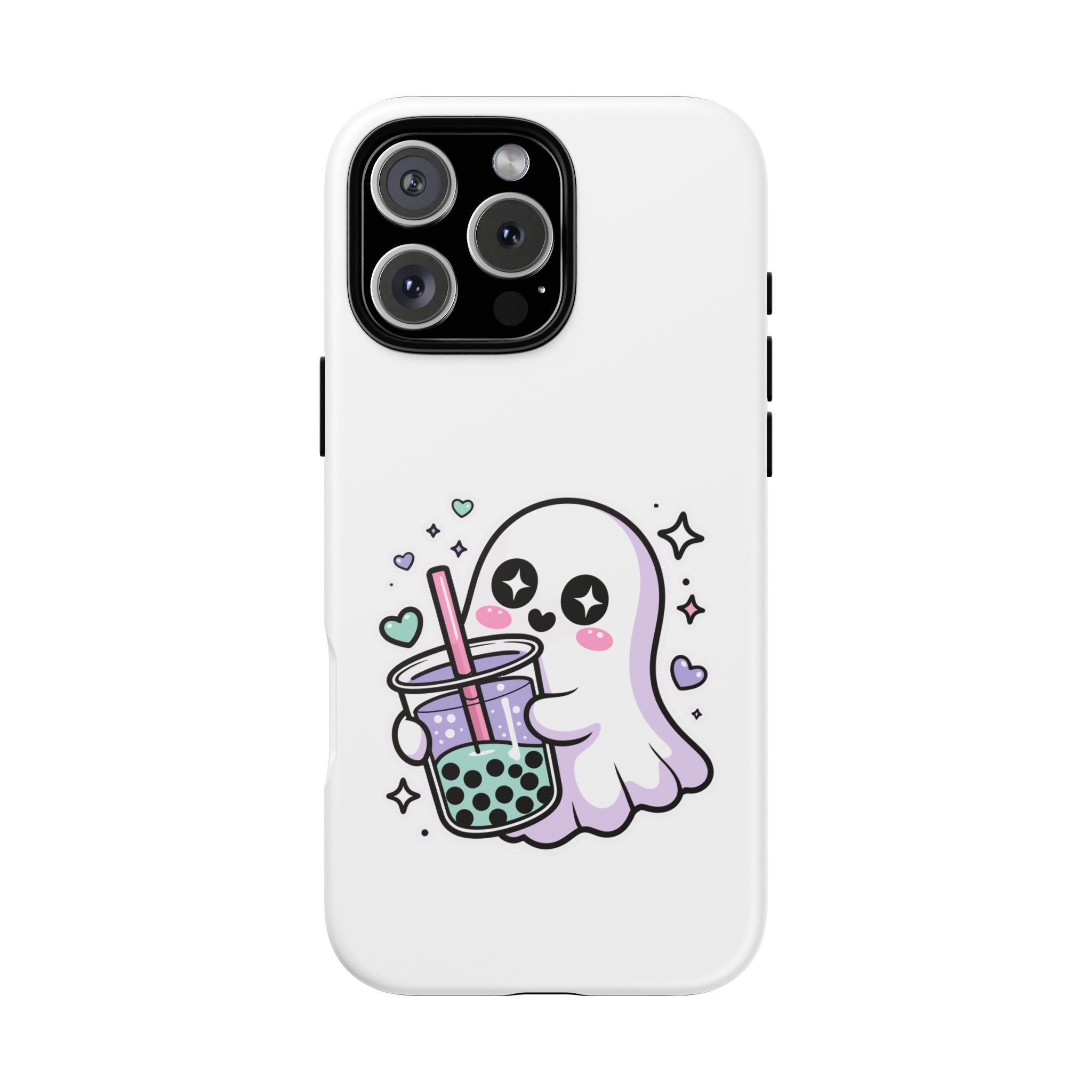 Cute Ghost Boba Phone Case – Kawaii Bubble Tea Ghost Cover | Spooky Cute Aesthetic Case