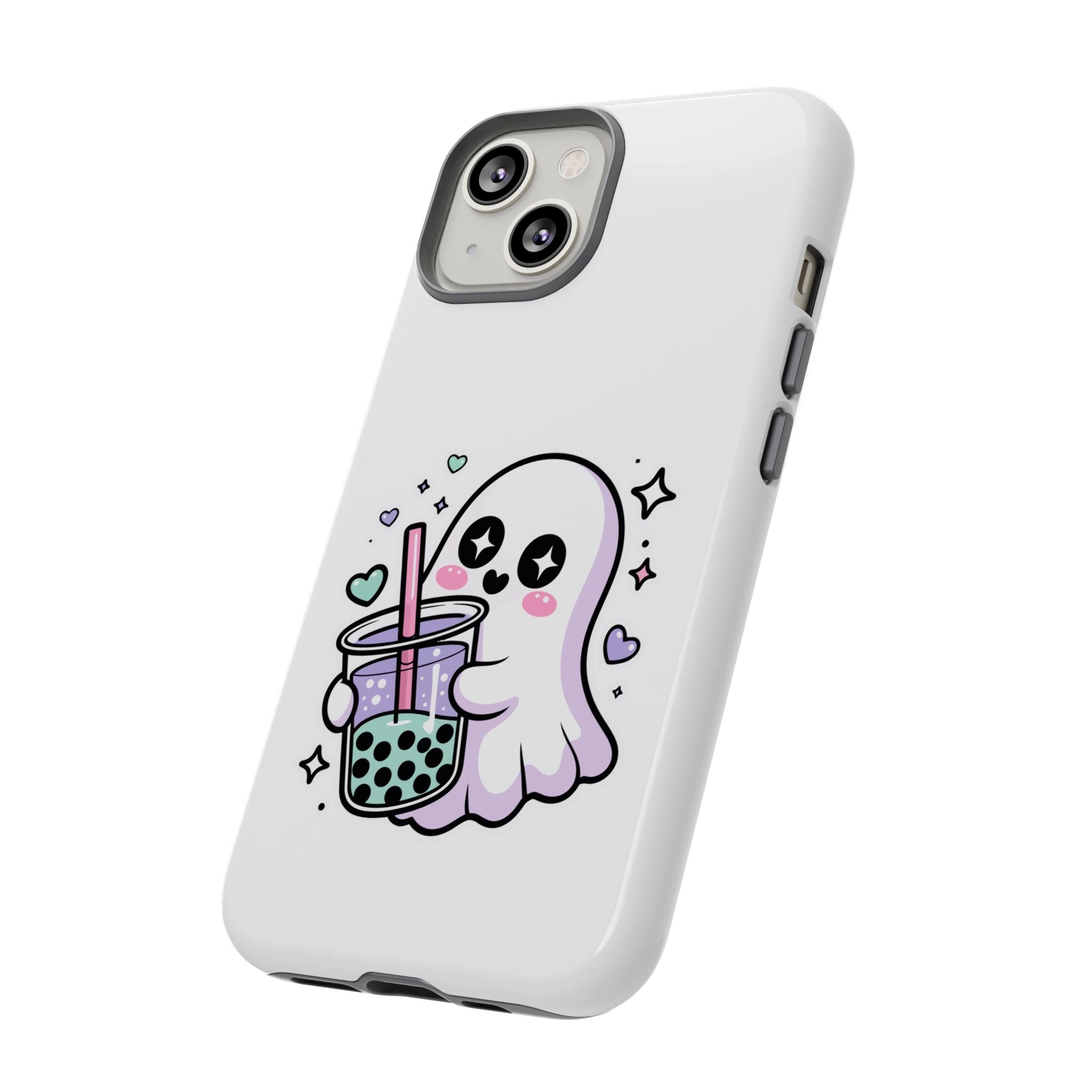 Cute Ghost Boba Phone Case – Kawaii Bubble Tea Ghost Cover | Spooky Cute Aesthetic Case