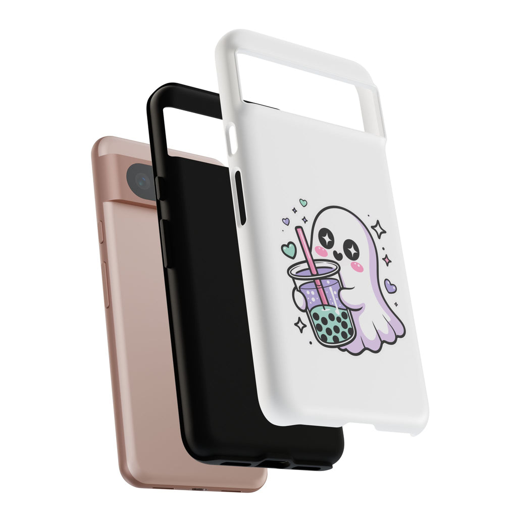 Cute Ghost Boba Phone Case – Kawaii Bubble Tea Ghost Cover | Spooky Cute Aesthetic Case
