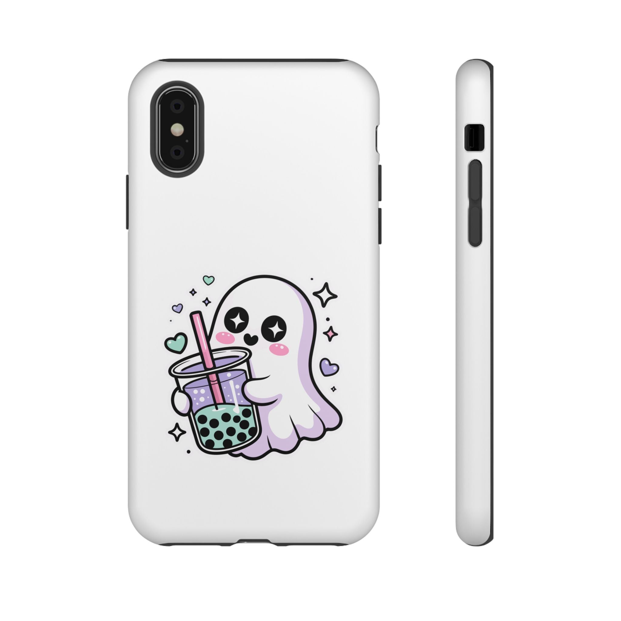 Cute Ghost Boba Phone Case – Kawaii Bubble Tea Ghost Cover | Spooky Cute Aesthetic Case