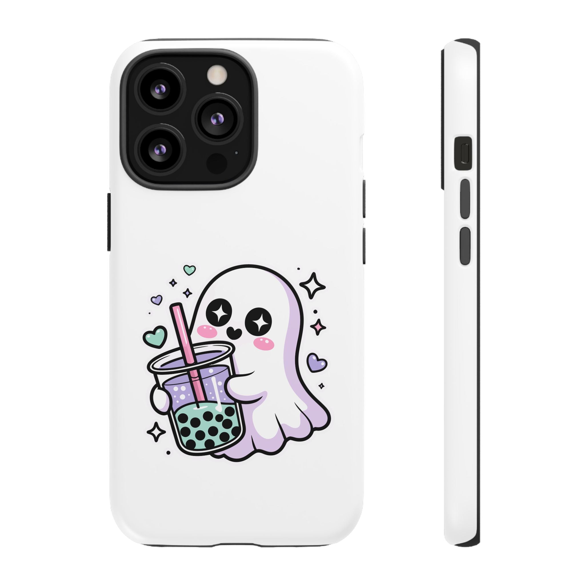 Cute Ghost Boba Phone Case – Kawaii Bubble Tea Ghost Cover | Spooky Cute Aesthetic Case